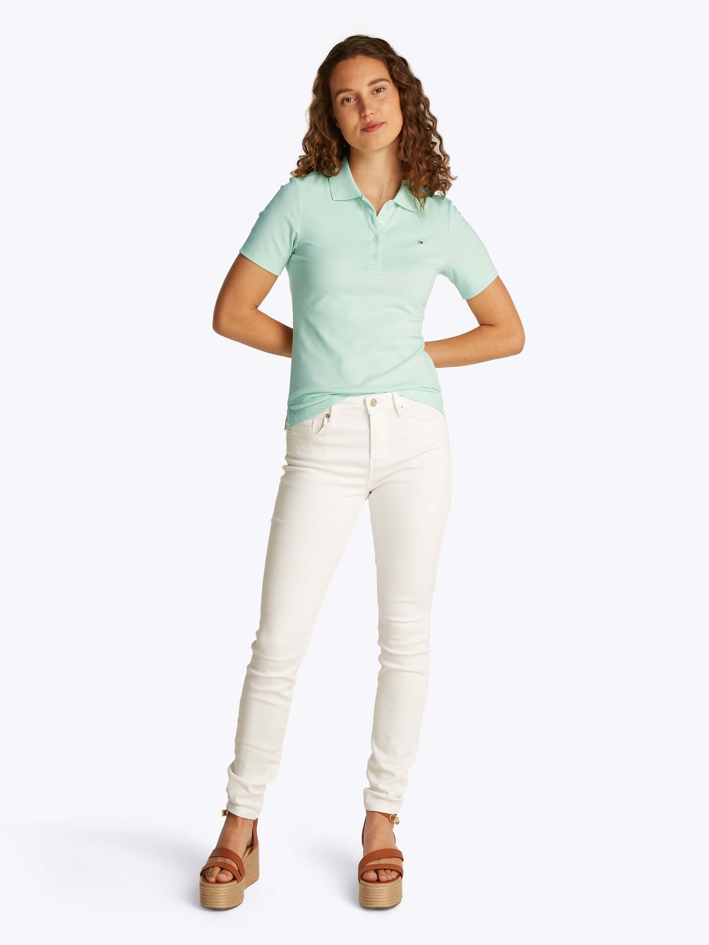 Tommy Hilfiger Poloshirt »1985 Slim Fit Pique Premium«, mit Logostickerei, mit Seitenschlitzen