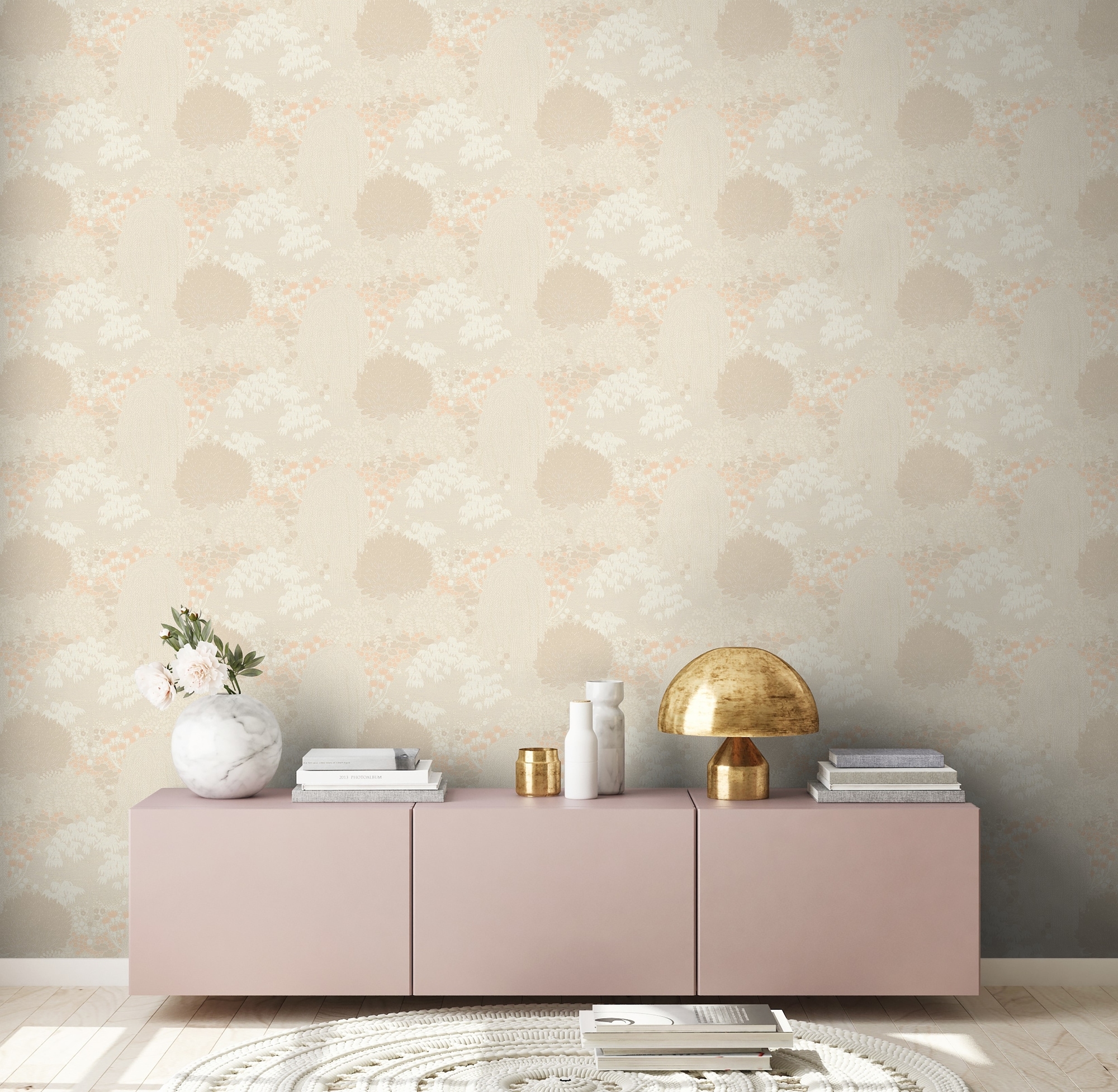 living walls Vliestapete »Famous Garden Wald-Tapete Mustertapete Floral Wald«, matt, Vliestapete Pflanzen für Schlafzimmer Küche Wohnzimmer Wald Design