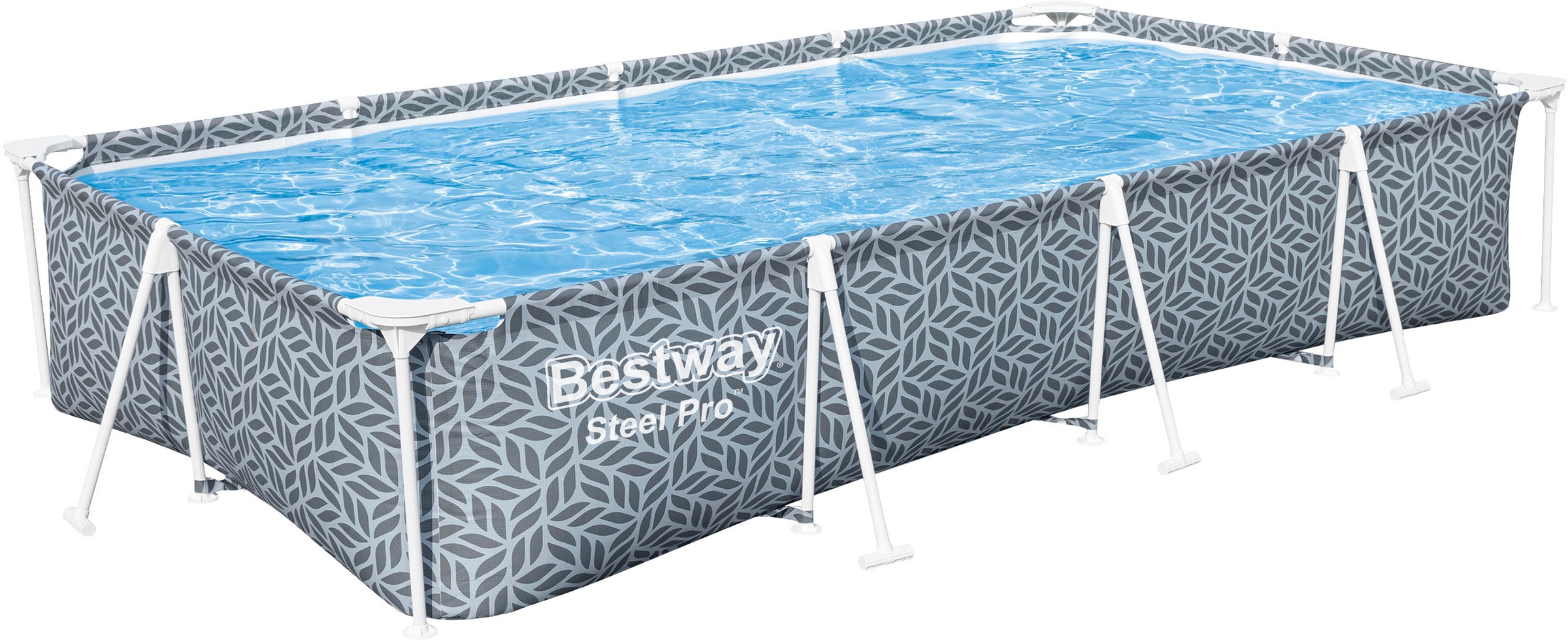 Bestway Framepool "Steel Pro™", 366x201x66 cm, Blattform-Design, ohne Pumpe