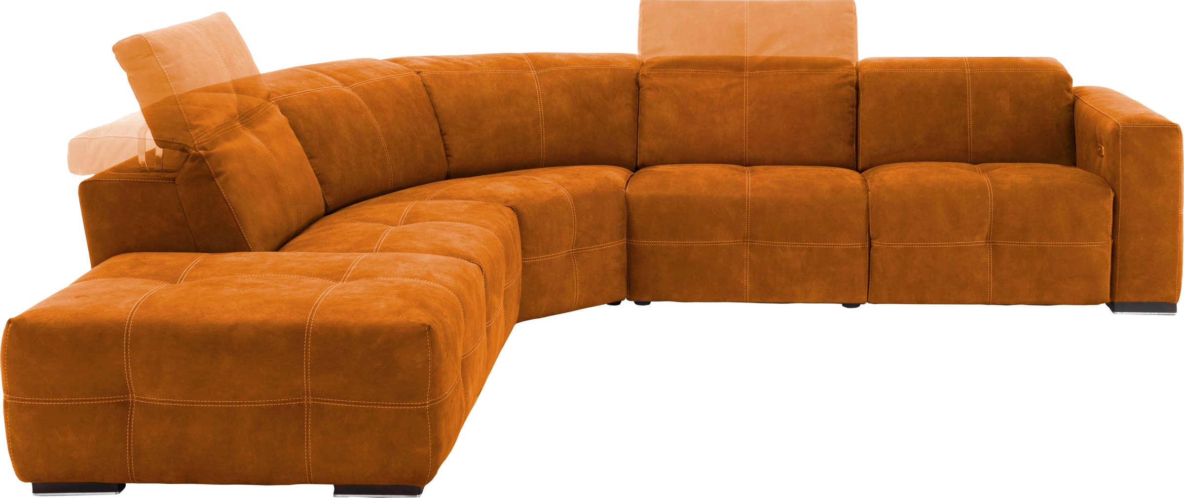 Egoitaliano Ecksofa "Sauvanne, Designsofa der Extraklasse, elegant und bequem, L-Form" wahlweise mit elektrischer Relaxfunktion, Kopfteilverstellung