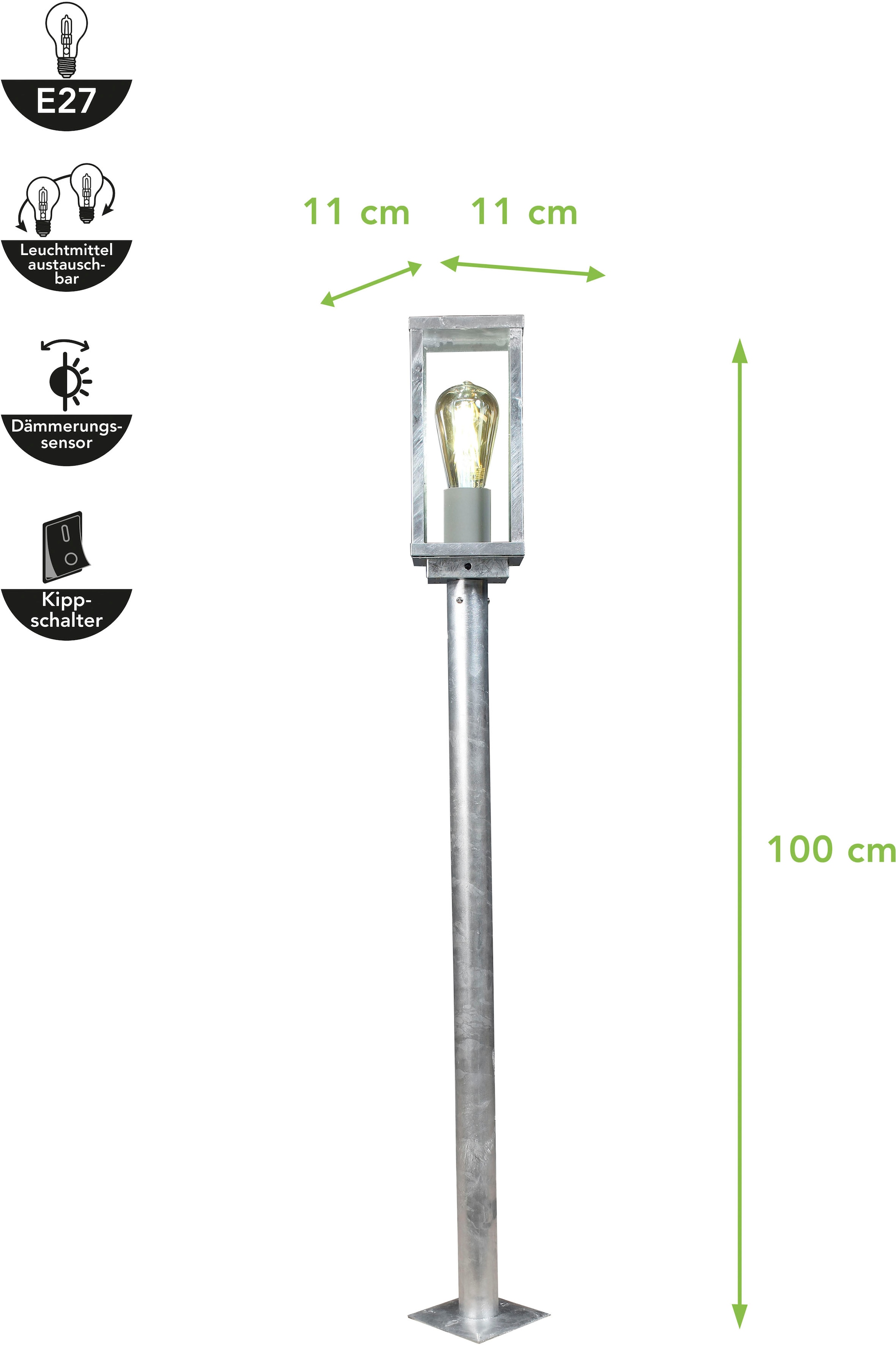 ECO-LIGHT Außen-Wandleuchte »KARO«, Leuchtmittel E27 | Leuchtmittel wechselbar