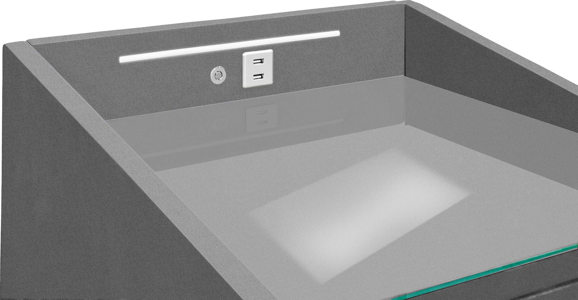 ED EXCITING DESIGN Nachtkonsole »Moon«, mit LED-Beleuchtung und USB-Anschluss & USB-C-Anschluss