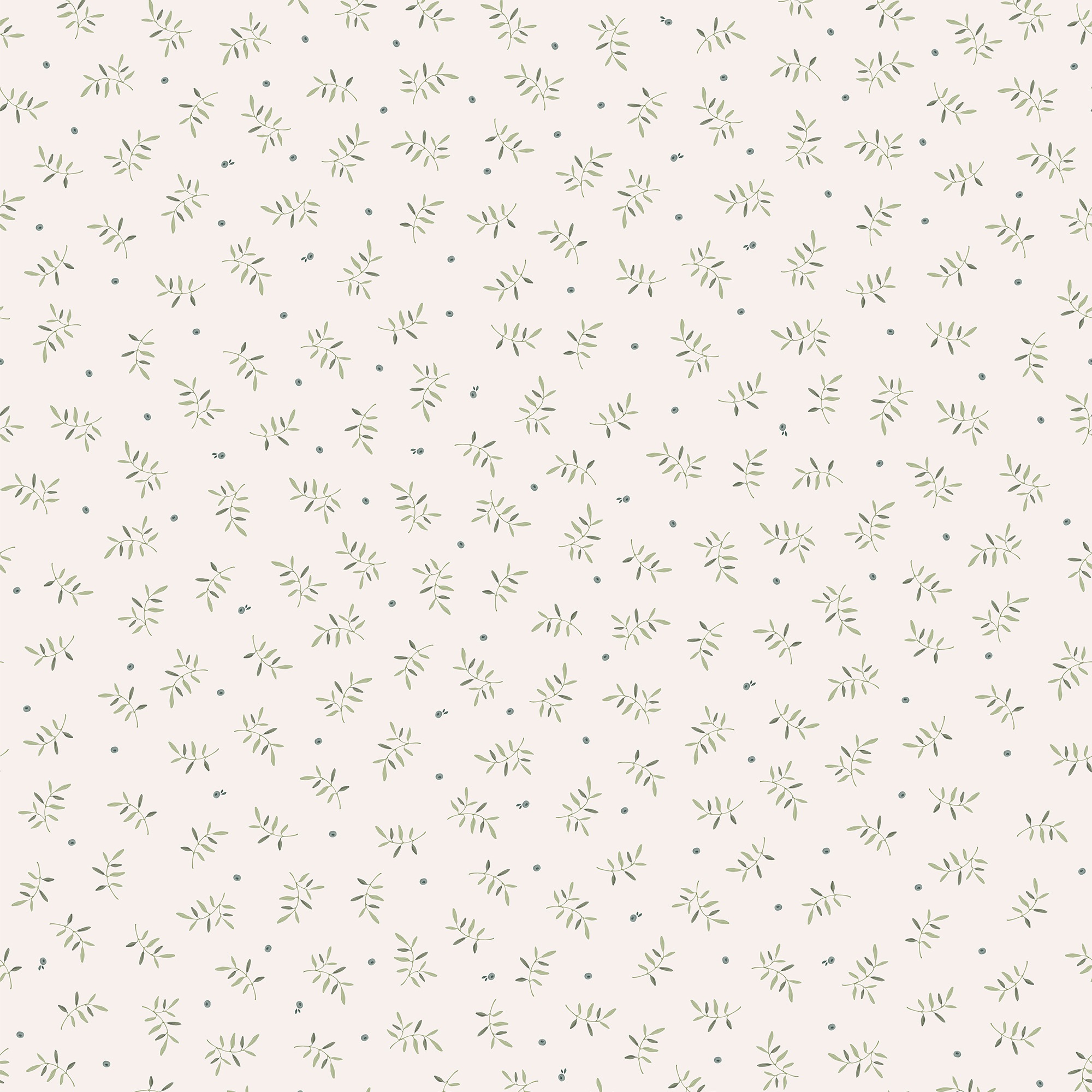 LITTLE DUTCH Fototapete »Blueberry Leaves«, neutral, 10mx52cm (ca. 5m2)
