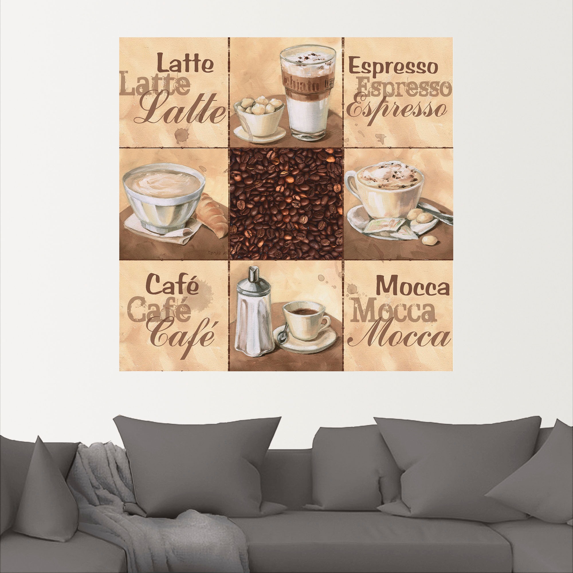 Artland Wandbild "Kaffee Collage II", Getränke, (1 St.), als Alubild, Outdo günstig online kaufen