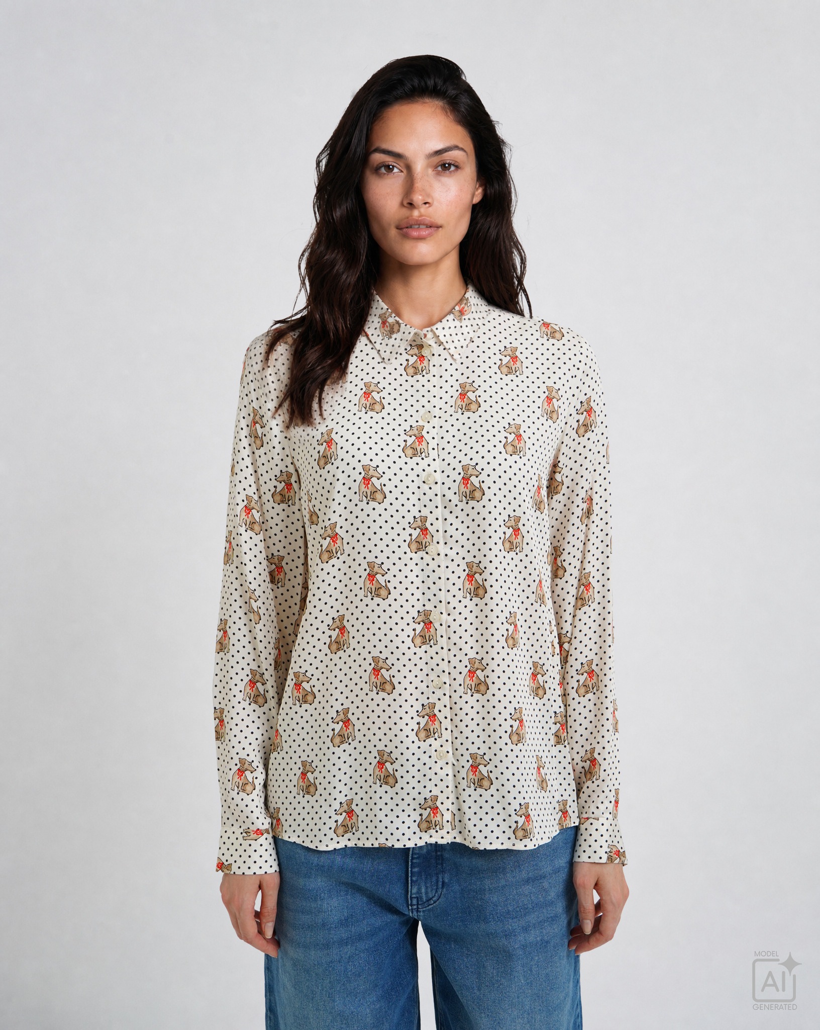 Milano Italy Langarmbluse mit All Over Print
