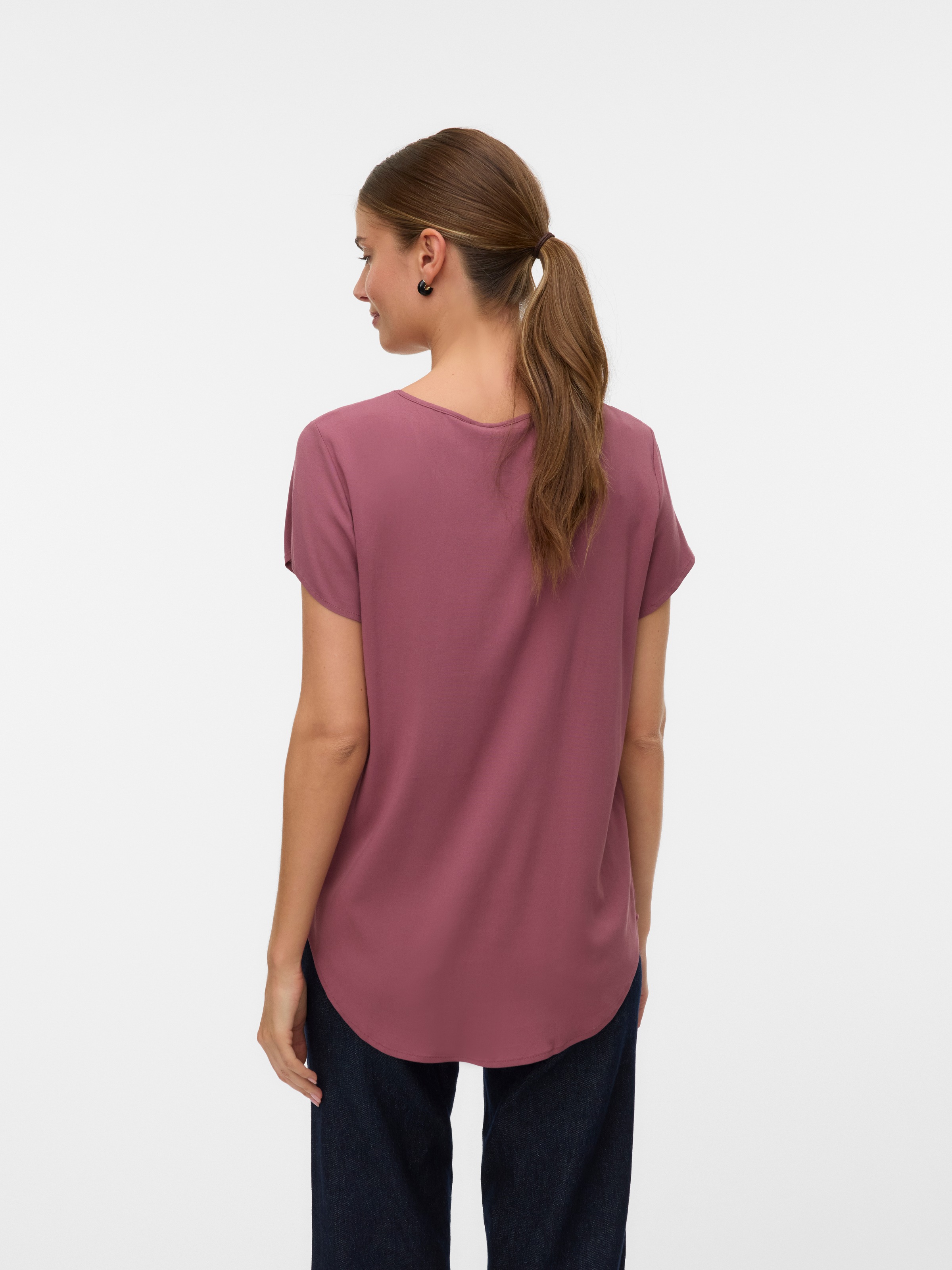 Vero Moda Blusenshirt "VMBELLA SS TOP WVN GA NOOS" Viskosemischung, abgerun günstig online kaufen