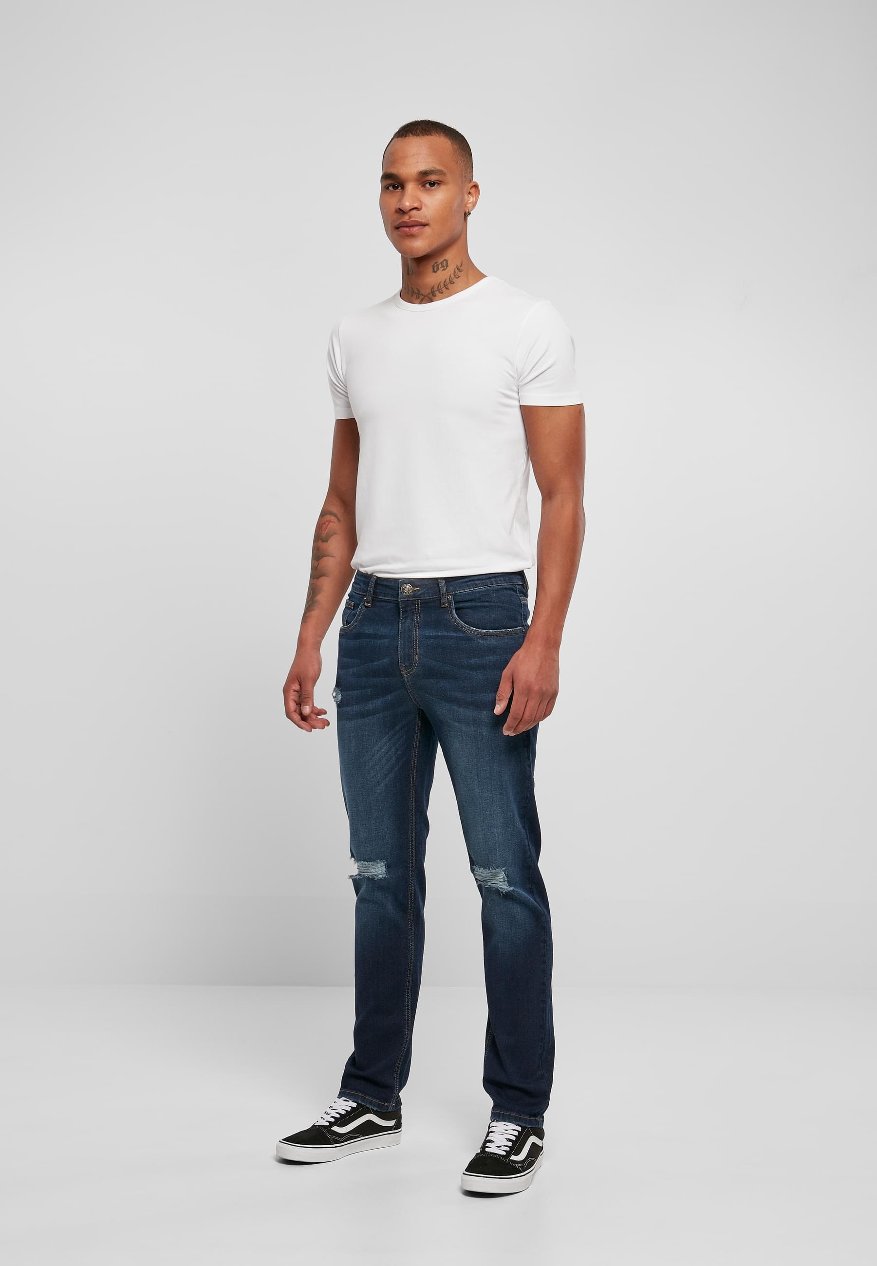URBAN CLASSICS Bequeme Jeans »Urban Classics Herren Distressed Stretch Denim Pants«, (1 tlg.)