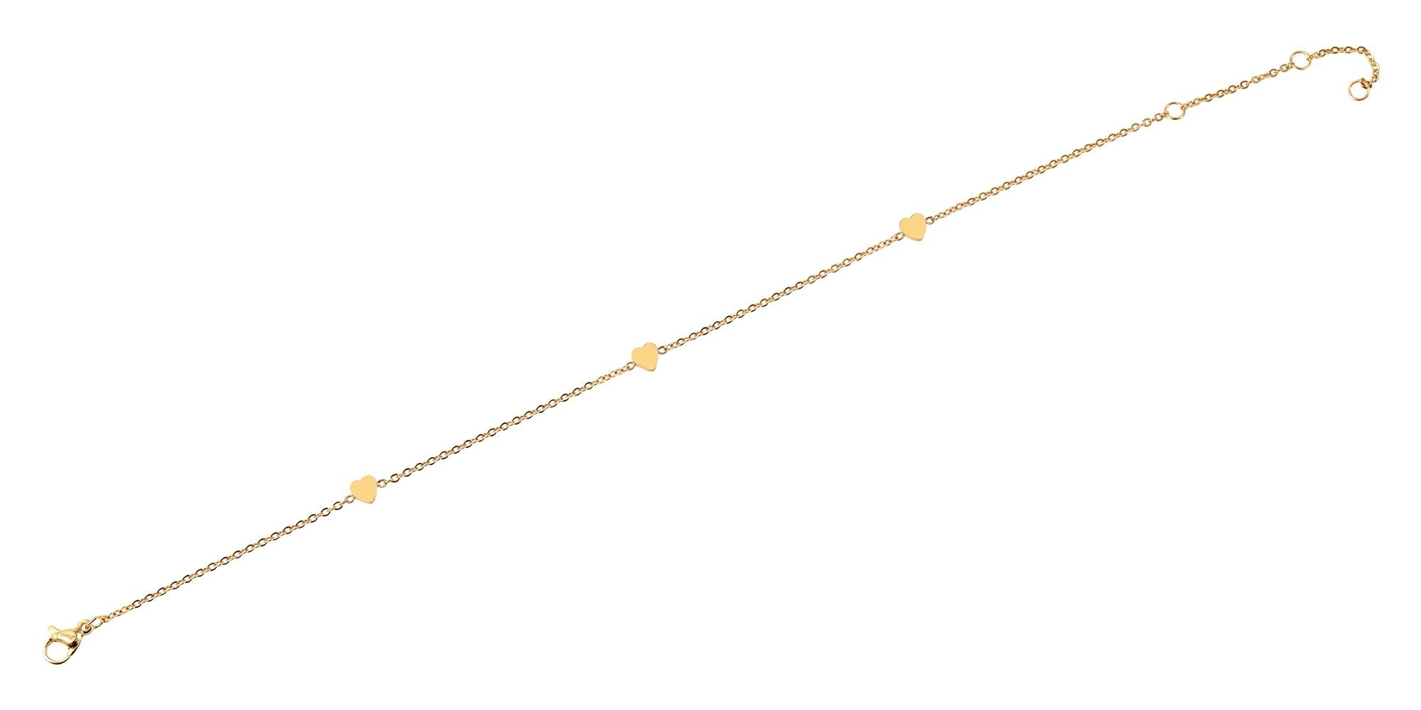 Armband ADELIA´S "Damen Armband – Herz aus Edelstahl 22 cm", gold, Armbänder, Damen, 22cm, Edelstahl, Armband, Schöne Geschenkidee zum Muttertag