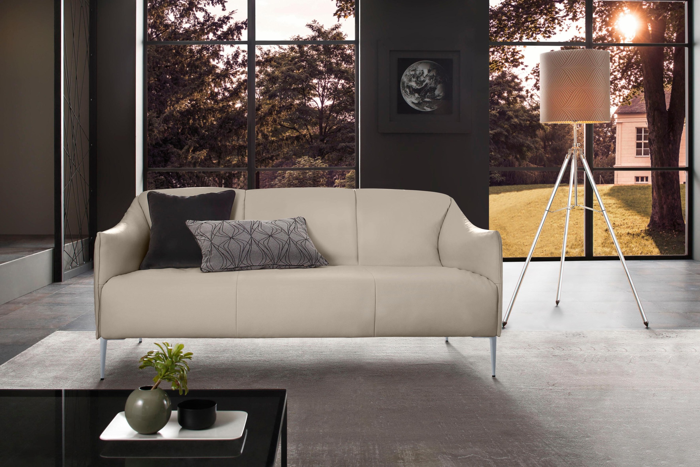 W.SCHILLIG 2,5-Sitzer »sally« mit Metallfüßen in Silber matt, Breite 174 cm