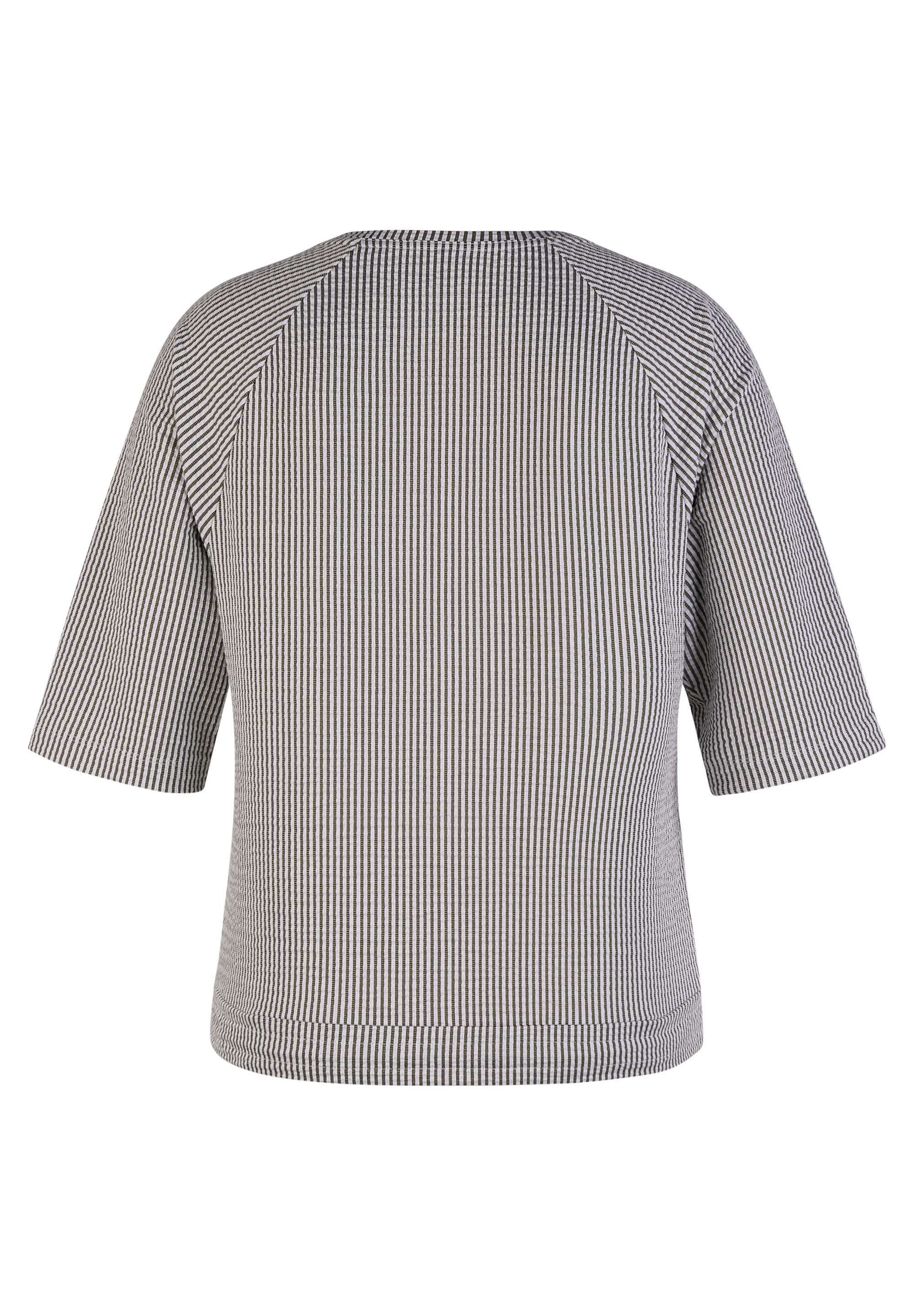 Rabe Kurzarmshirt, im Streifen-Look und mit Bindung am Saum