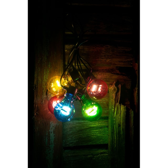 KONSTSMIDE LED-Lichterkette »Weihnachtsdeko aussen«, 5 St.-flammig, LED  Biergartenkette, 5 bunte Birnen / 40 warm weiße Dioden | BAUR