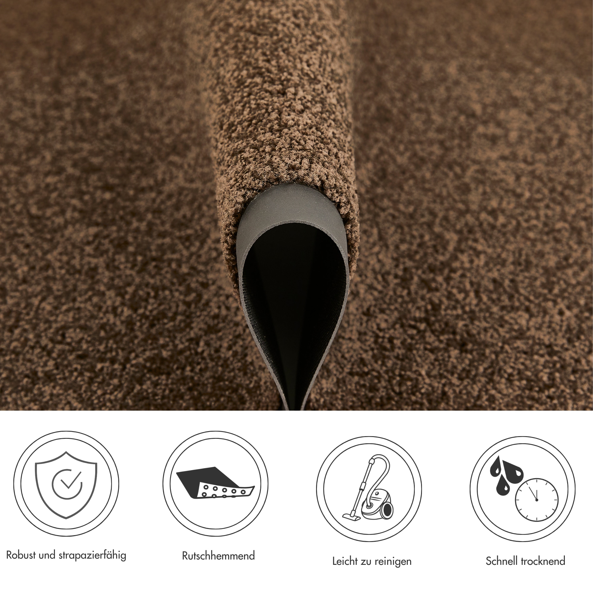 my home Fußmatte »Emil, Made in Netherlands«, rechteckig, 6 mm Höhe, Schmutzfangmatte, Uni Farben, rutschhemmend, pflegeleicht
