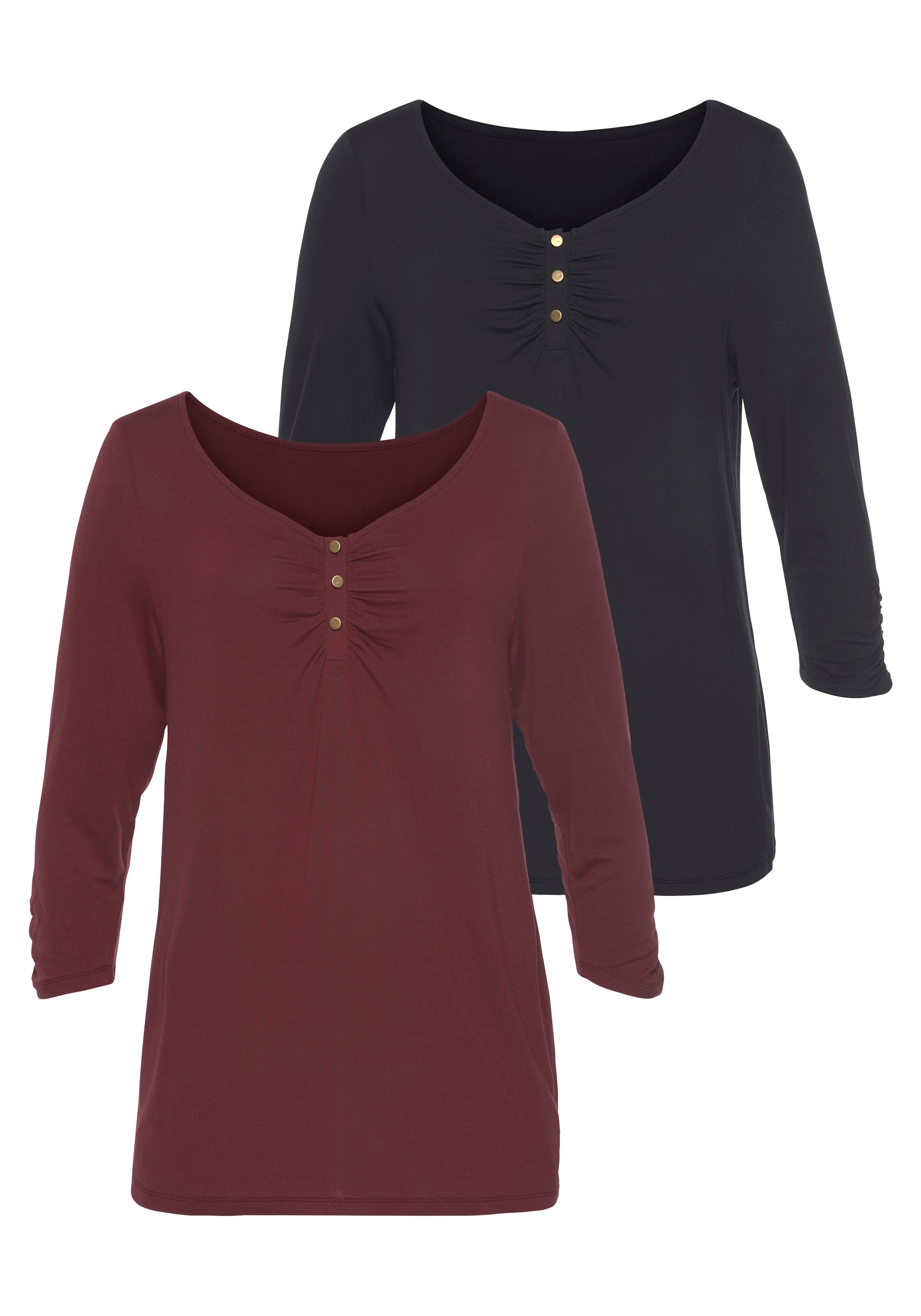 Vivance 3/4-Arm-Shirt su delikatus Raffung