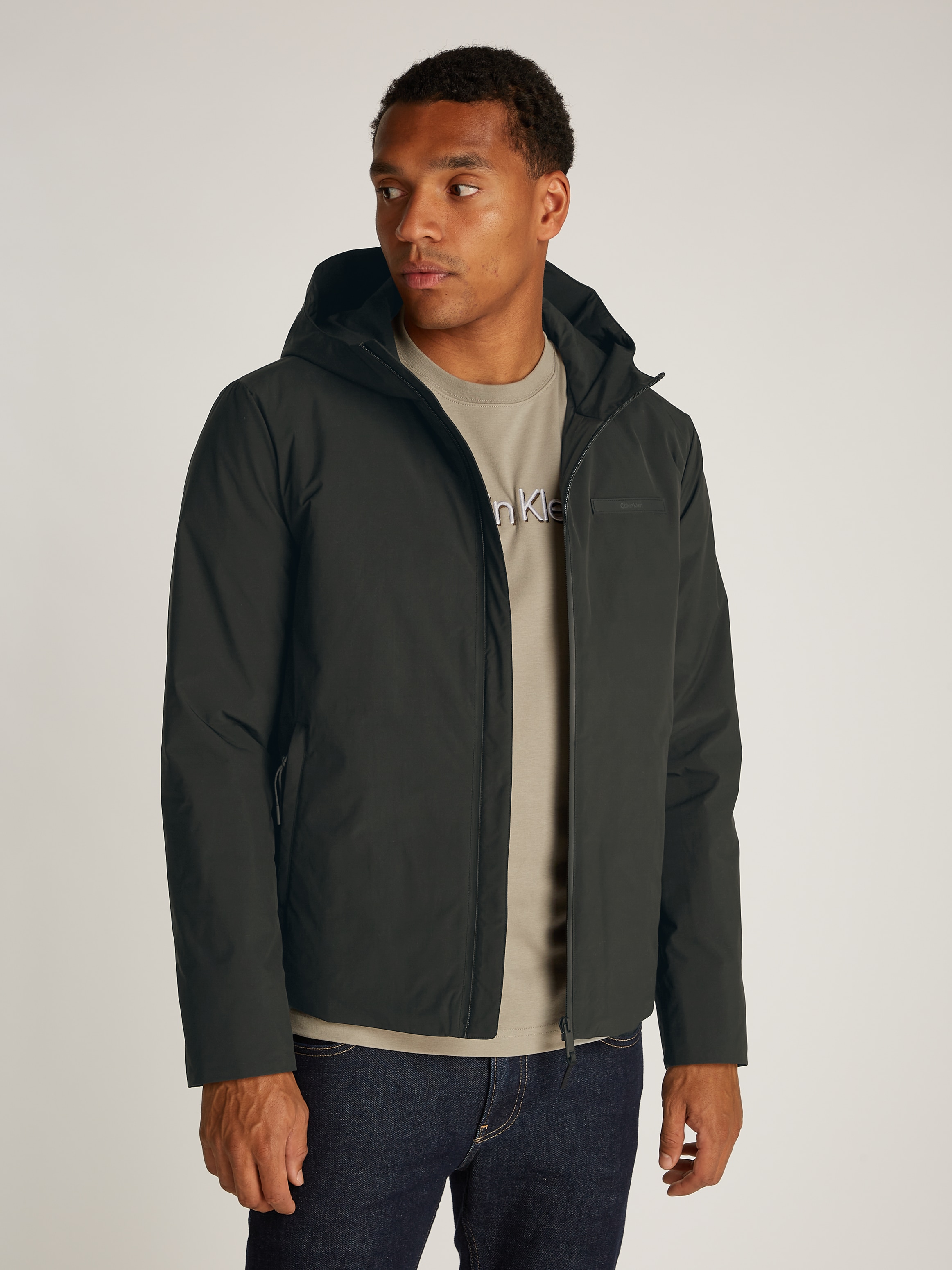 Calvin Klein Outdoorjacke "TECHNICAL NON-QUILT JACKET HOOD", mit Kapuze, mi günstig online kaufen