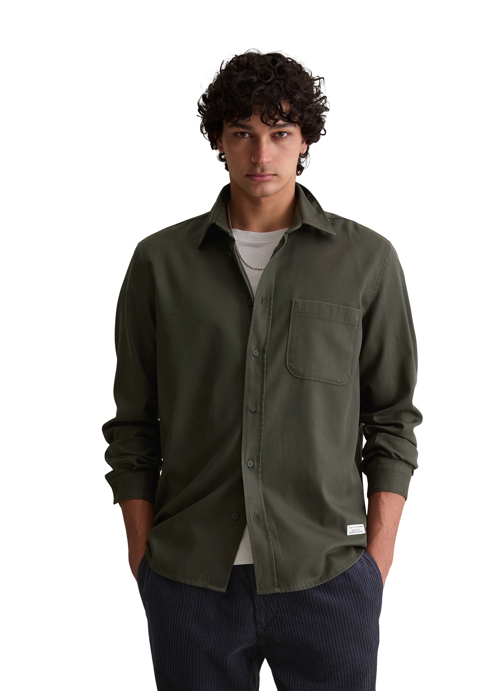 Marc OPolo DENIM Langarmhemd "aus Lyocell-Baumwoll-Twill" günstig online kaufen