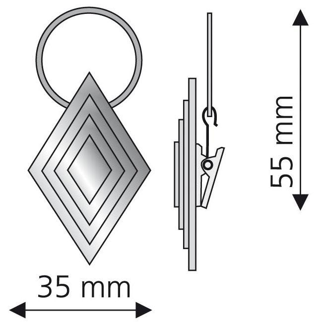 Liedeco Gardinenring, (Packung, 4 St., mit Dekoklammer), für Gardinenstangen Ø 16 mm