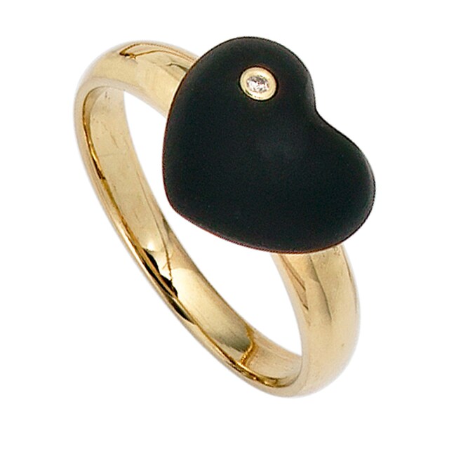 JOBO Fingerring »Ring mit Onyx und Diamant«, 585 Gold kaufen | BAUR