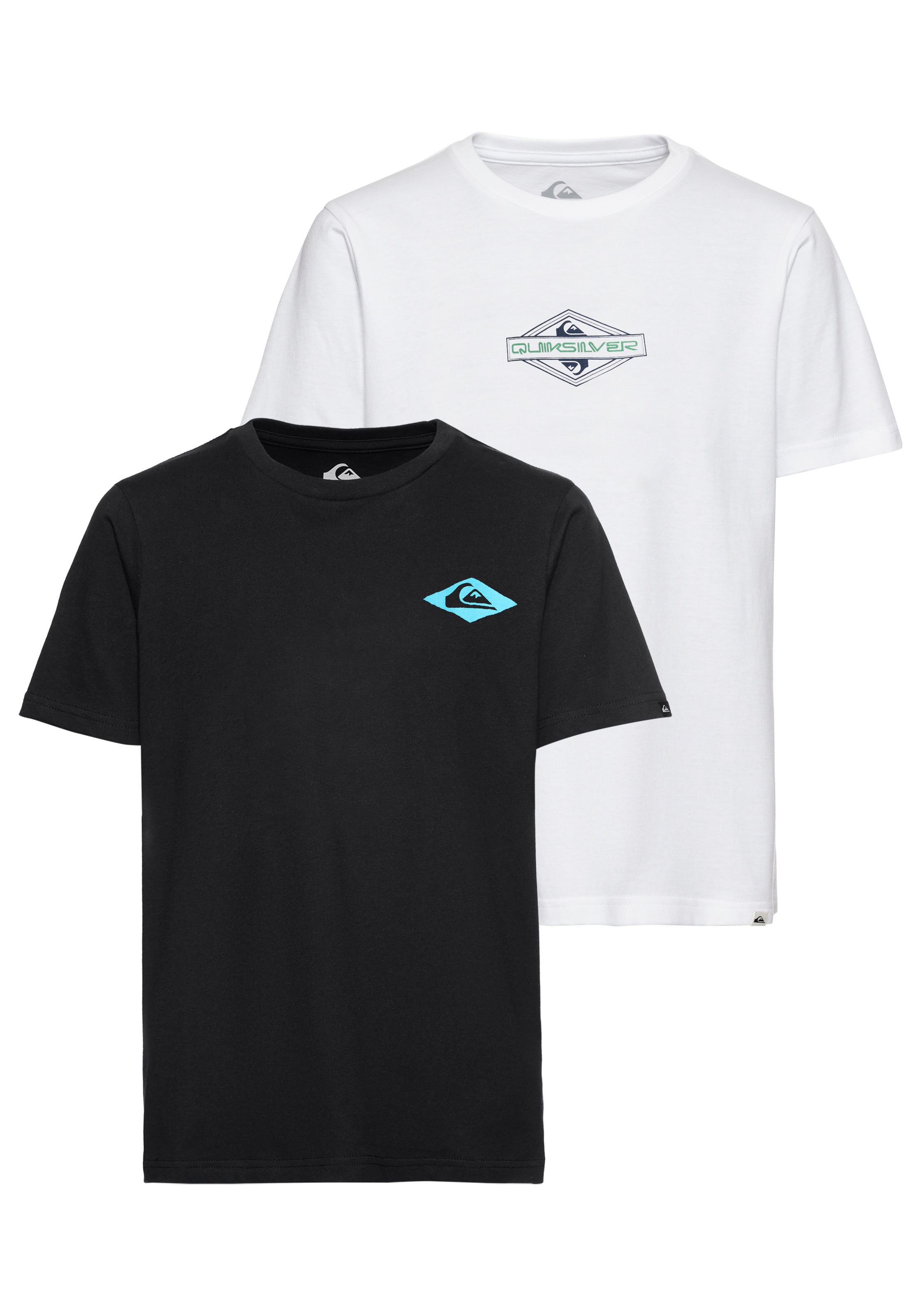 T-Shirt QUIKSILVER "CAPTION WRECKERS PACK YOUTH", Jungen, Gr. 12 (146/152), schwarz (backp, Obermaterial: 100% Baumwolle, Shirts T-Shirt