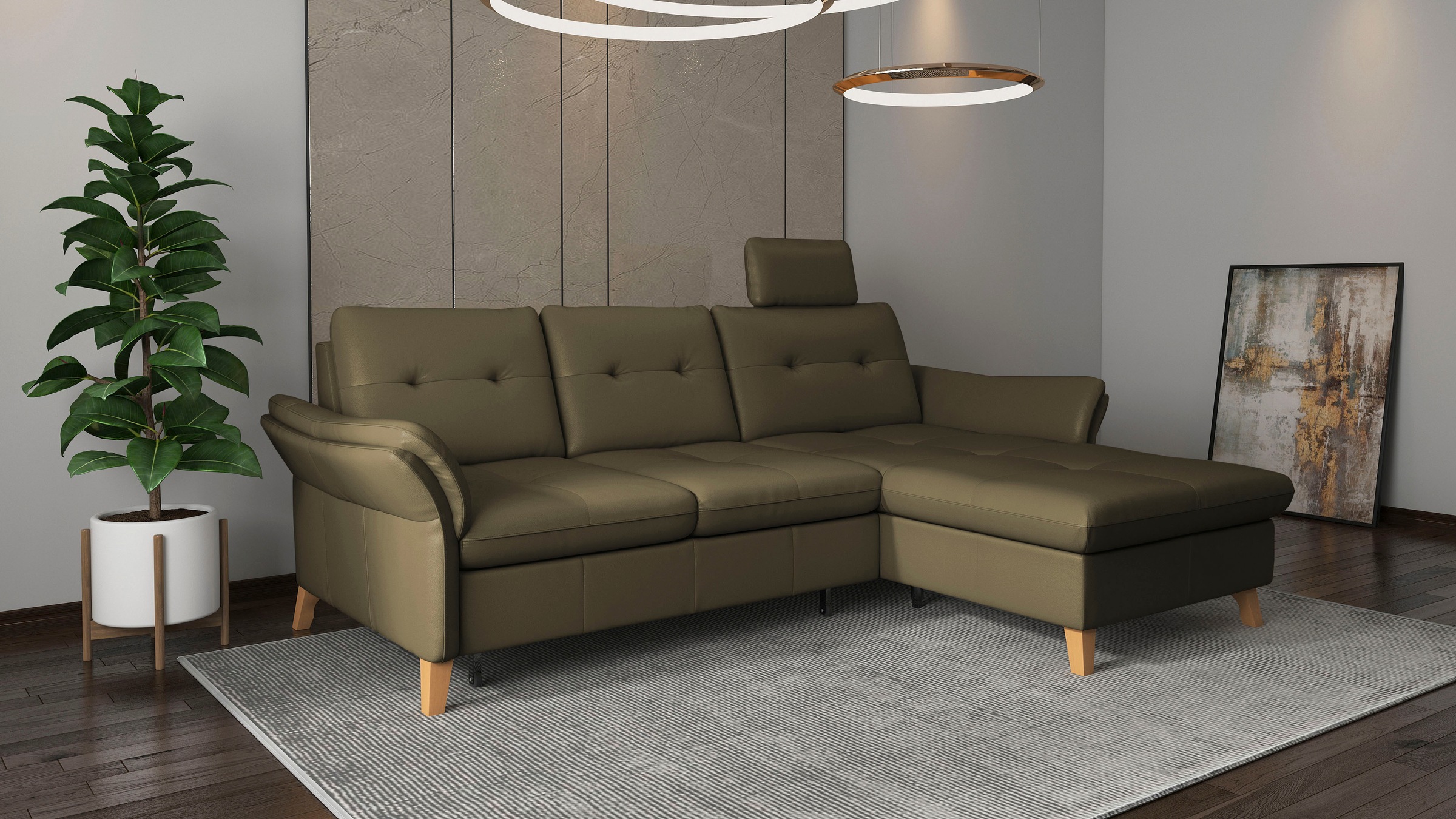 sit&more Ecksofa »Göteborg«, Sitztiefenverstellung und Federkern, wahlweise mit Bettfunktion