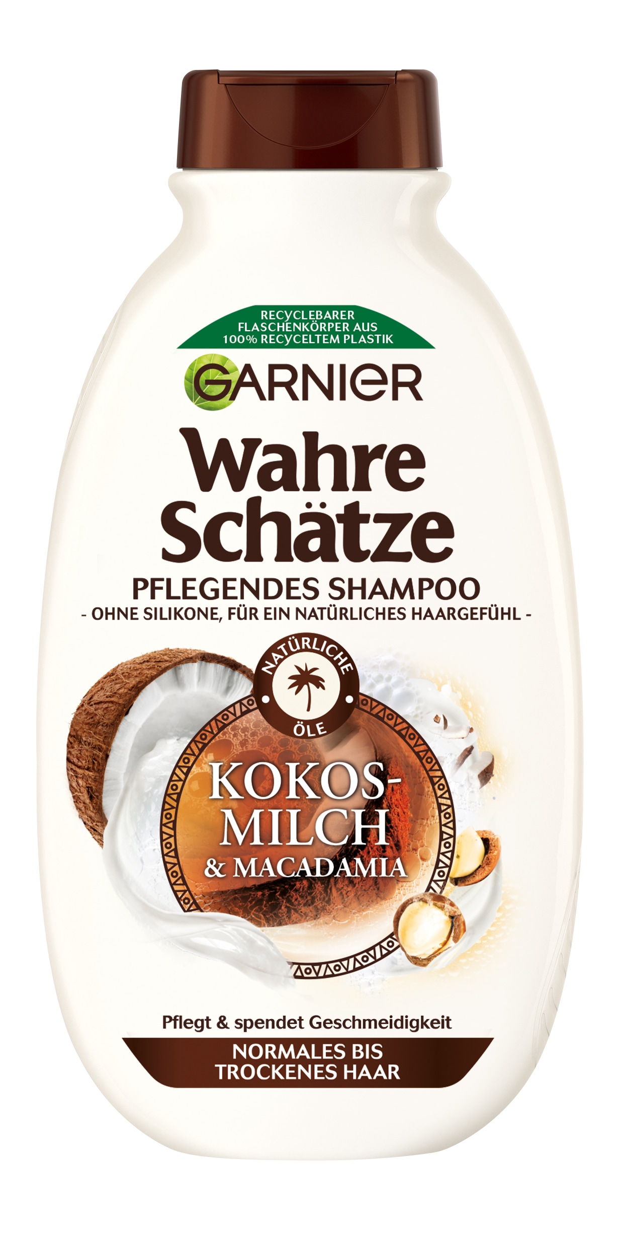 GARNIER Haarshampoo "WAHRE SCHÄTZE SHAMPOO KOKOSMILCH" für trockenes Haar, mit intensiver Pflege, ohne Silikone