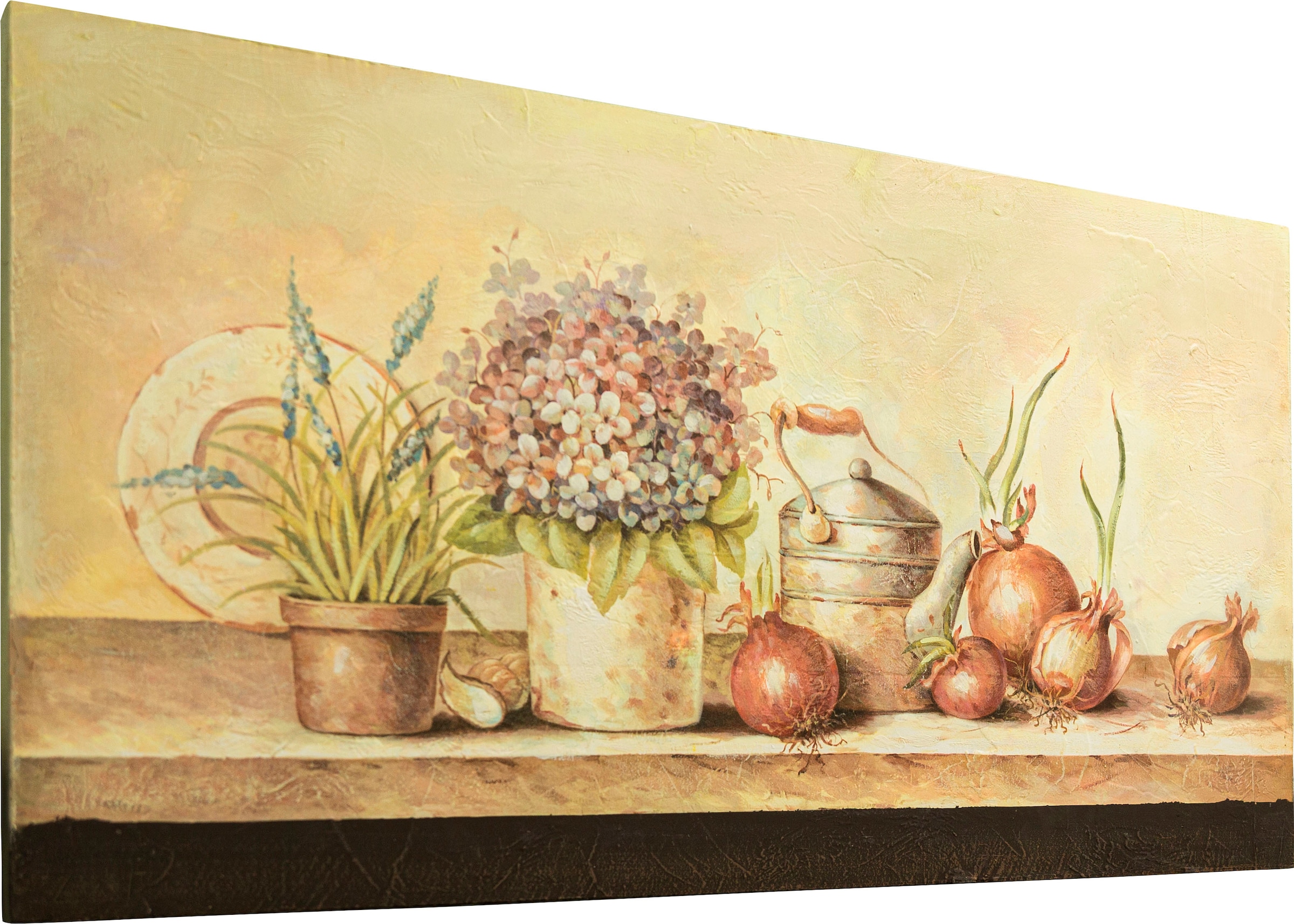 Myflair Möbel & Accessoires Wandbild »Kate«, Wanddeko, Motiv Blumen & Früchte, 90x48 cm, Wohnzimmer