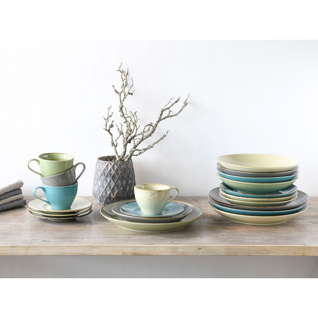 CreaTable Kombiservice »Geschirr-Set NATURE COLLECTION«, (Set, 20 tlg., Kaffeeservice und Tafelservice im Set, für 4 Personen)