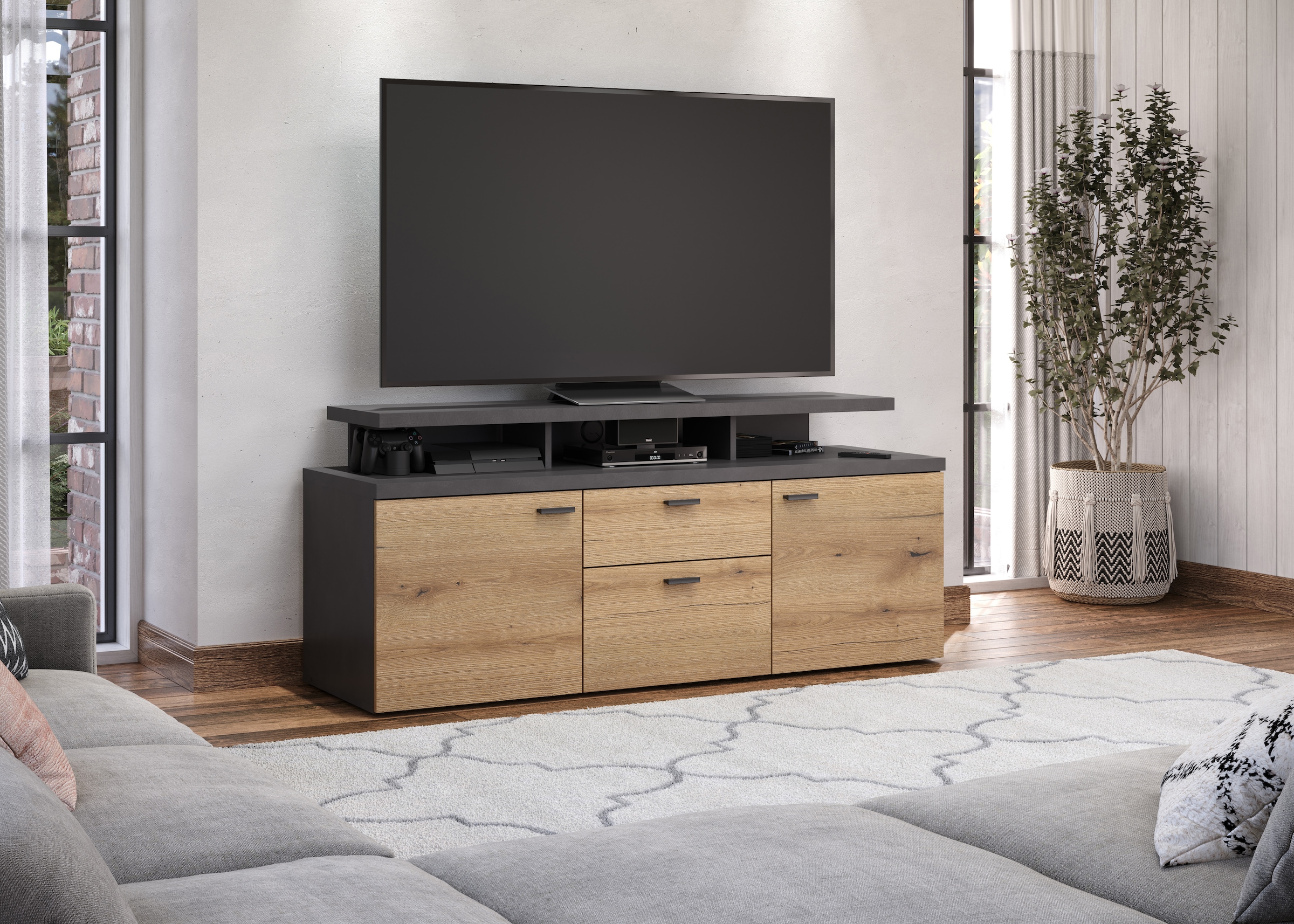 INOSIGN TV-Schrank »Messina«, (1 St.), Lowboard mit TV-Aufsatz - Für Fernseher bis zu 60 Zoll