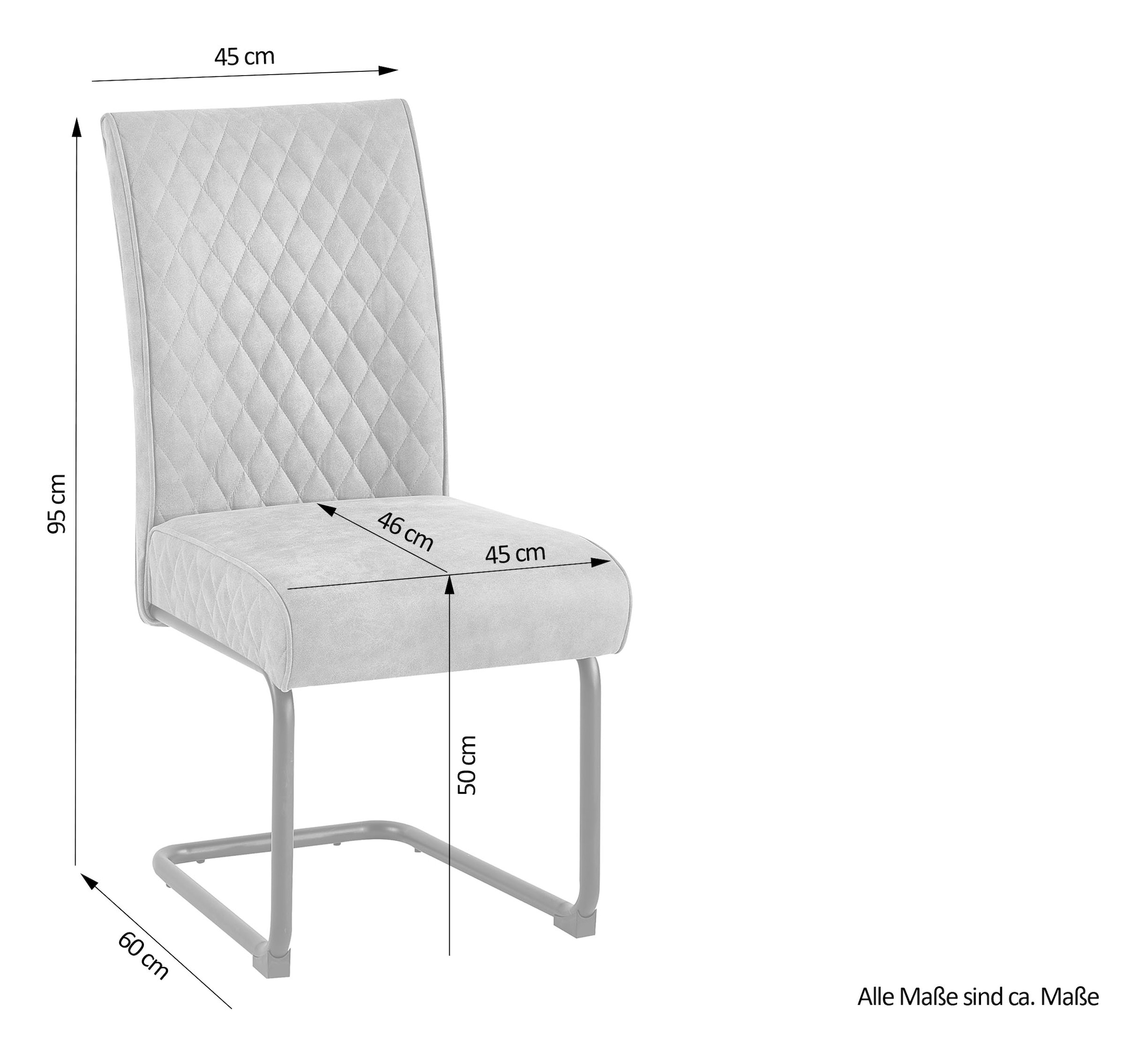 byLIVING Freischwinger »Maria-XXL 2er-Set«, (Set), 2 St., Microfaser VINTAGE, mit gemütlicher Federkernpolsterung und XXL Belastbarkeit bis zu 150kg