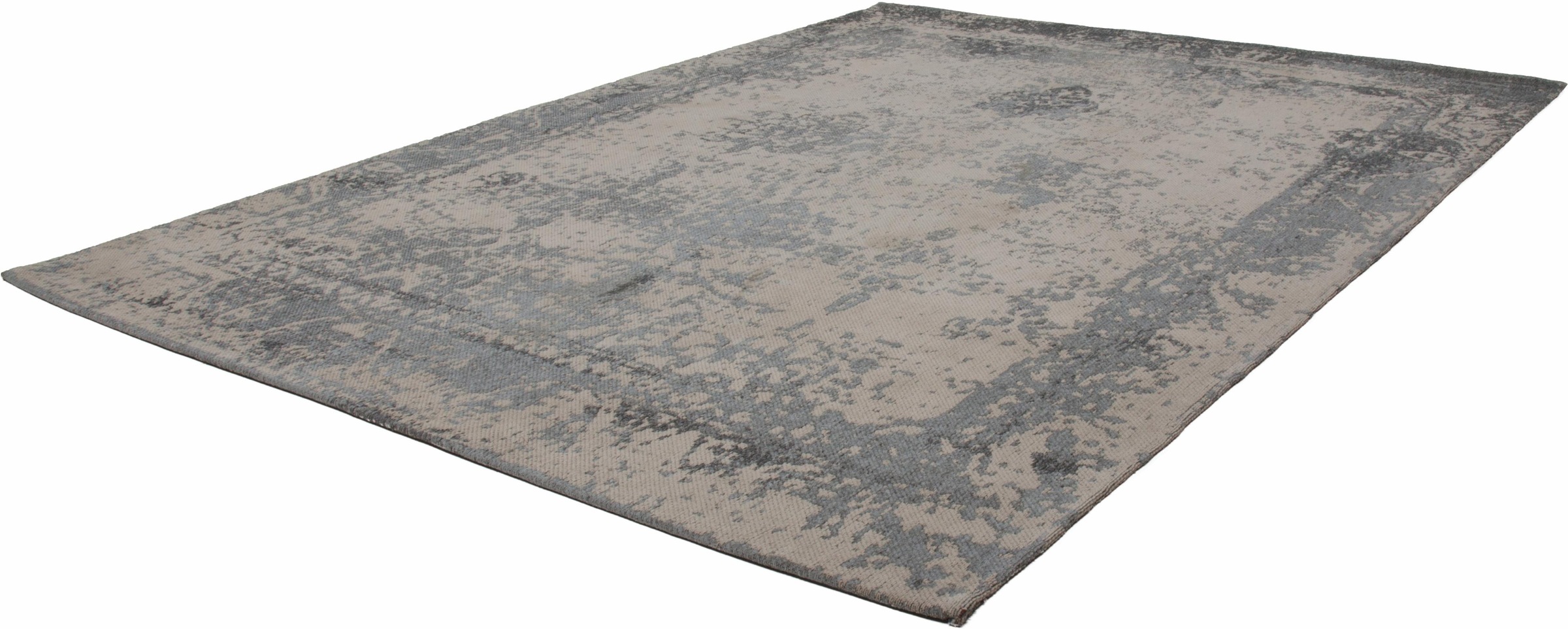 Teppich KAYOOM "Nostalgia 285" Gr. 3, grau, B:120cm H:10mm L:170cm, Baumwolle, Kunstfaser, Teppiche, Teppich, Flachgewebe, Vintage Design, Wohnzimmer 2