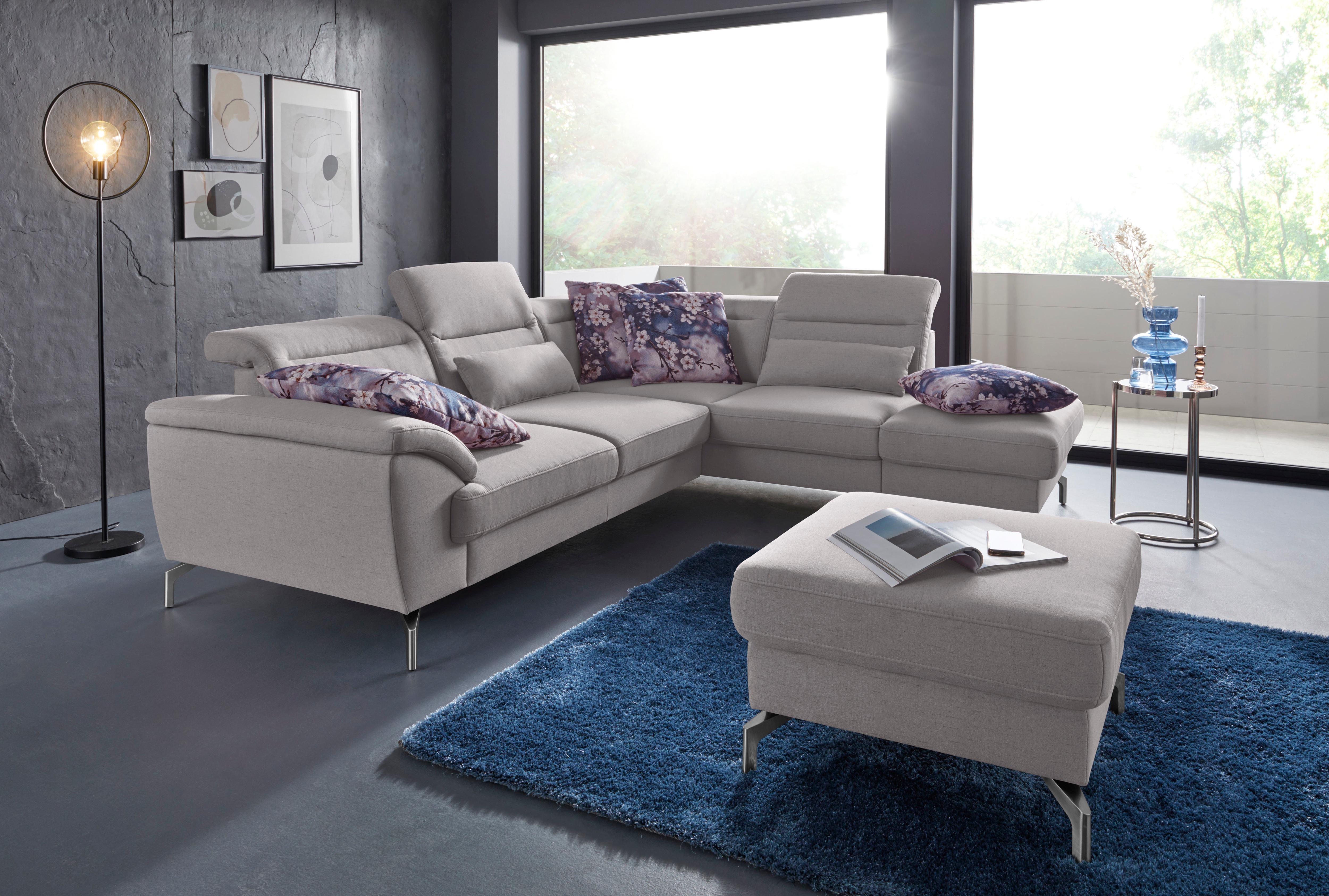 Thumbnail - sit&more Hocker "Percy" Fußhöhe 15cm, wahlweise mit unterschiedlichen Fußfarben