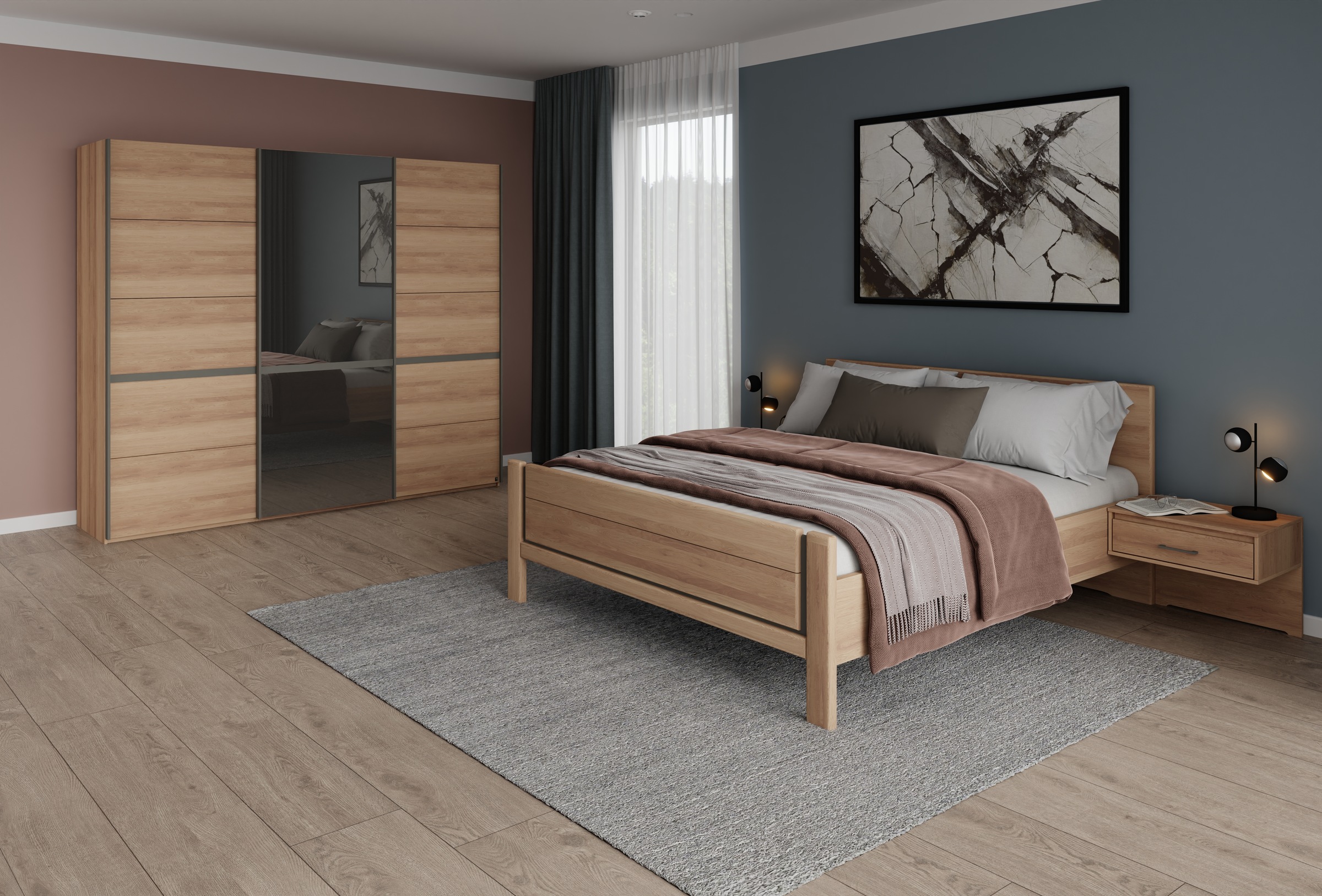 Musterring Schlafzimmer-Set "Sorrent, Kleiderschrank, Bett & Nachtkommoden, günstig online kaufen