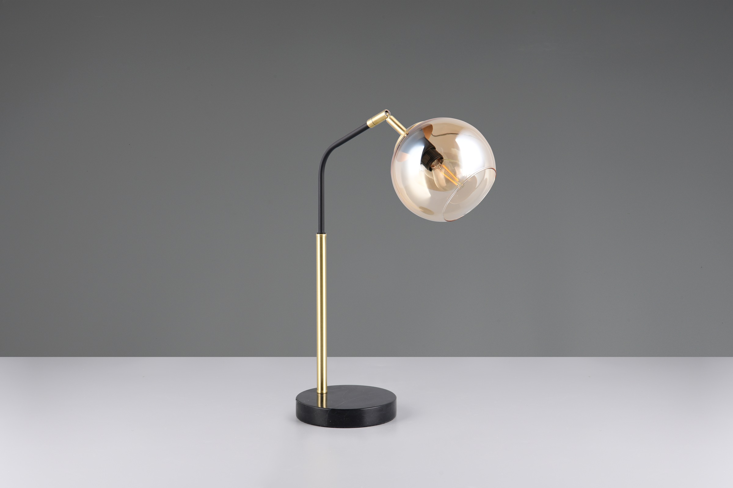 TRIO Leuchten Schreibtischlampe »PAXTON, exkl. 1x E14 max 10W, Leseleuchte Nachttischlampe«, 1 flammig, Leuchtmittel E14 | Leuchtmittel wechselbar, mit Glas Lampenschirm, Schnurschalter, Höhe 45 cm, Tiefe 28 cm