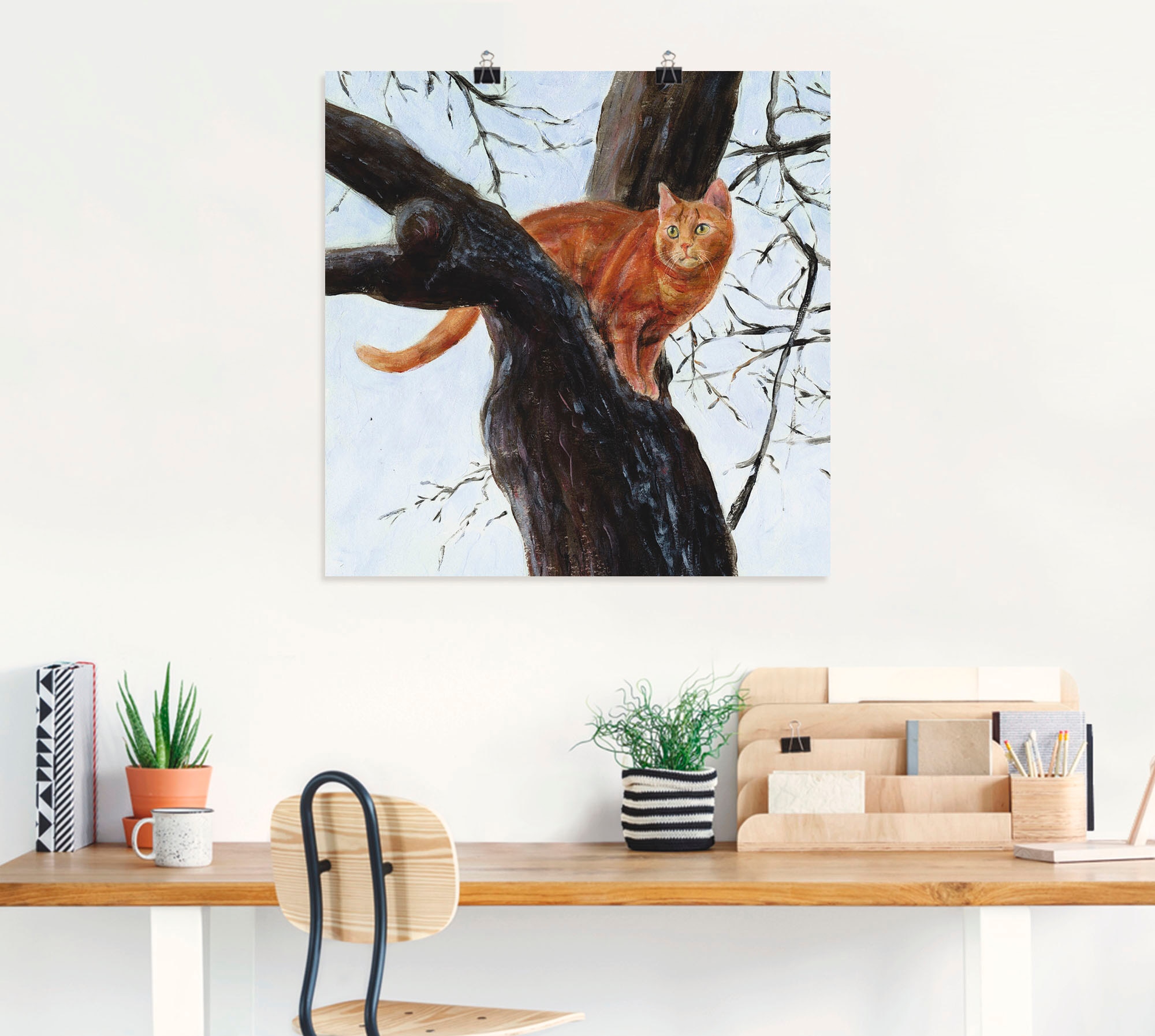 Artland Wandbild "Katze im Baum", Haustiere, (1 St.), als Leinwandbild, Pos günstig online kaufen