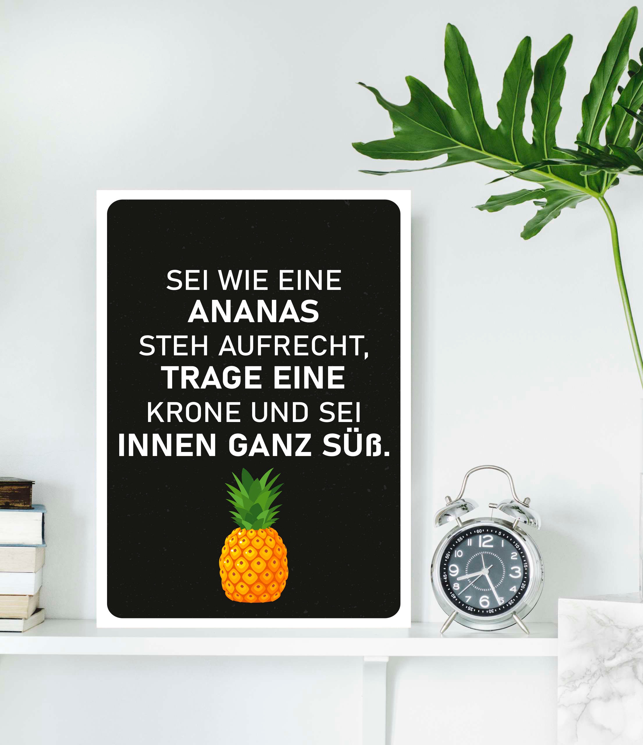 queence Metallbild »Ananas« Schriftzüge (1 St....