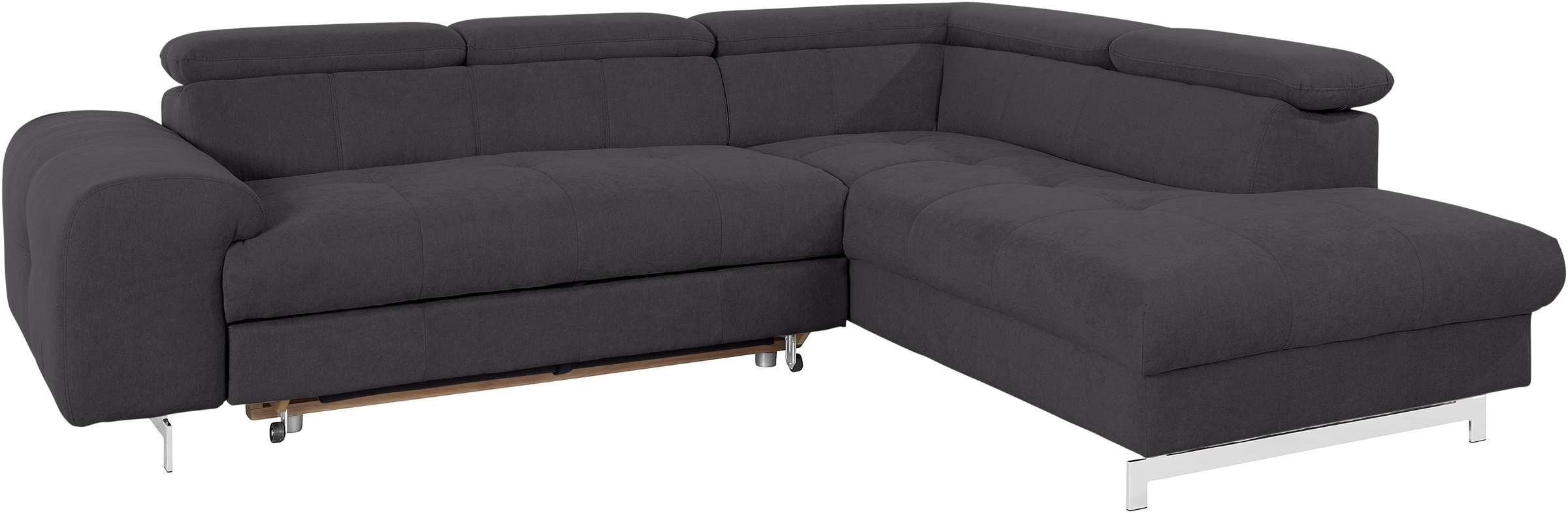COTTA Ecksofa »Chef L-Form«, mit Kopfteilverstellung, edle Metallkufen, wahlweise mit Bettfunktion