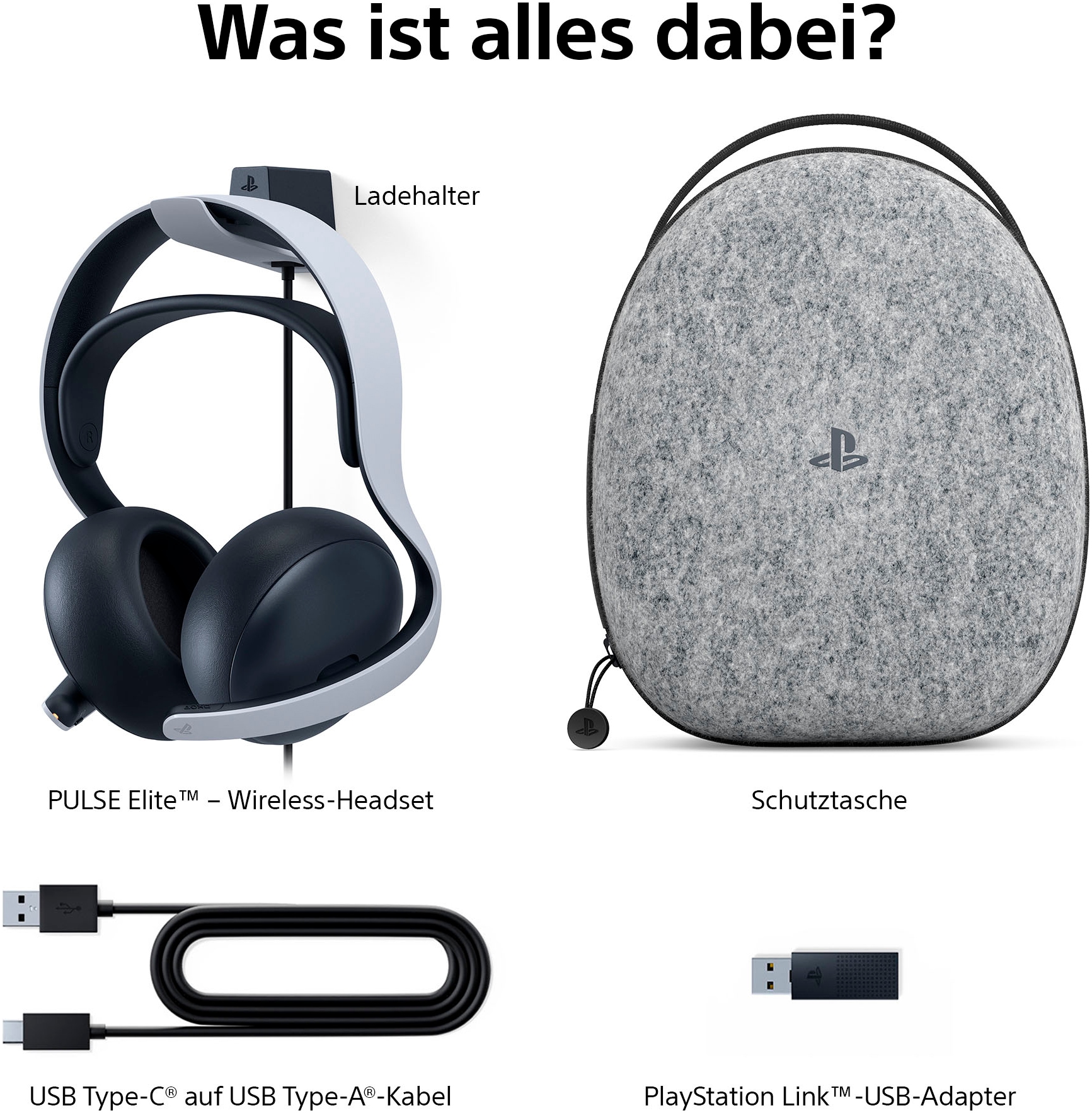 PlayStation 5 Gaming-Headset »PULSE Elite™ Wireless-Headset«, Bluetooth, Rauschunterdrückung-Stummschaltung-Multi-Point-Verbindung
