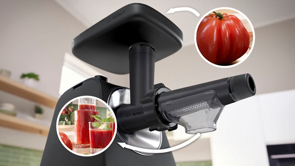 BOSCH Beerenpressenaufsatz »Edelstahl-Scheiben, 2 Siebe fein u. grob, spülmaschinenfest«