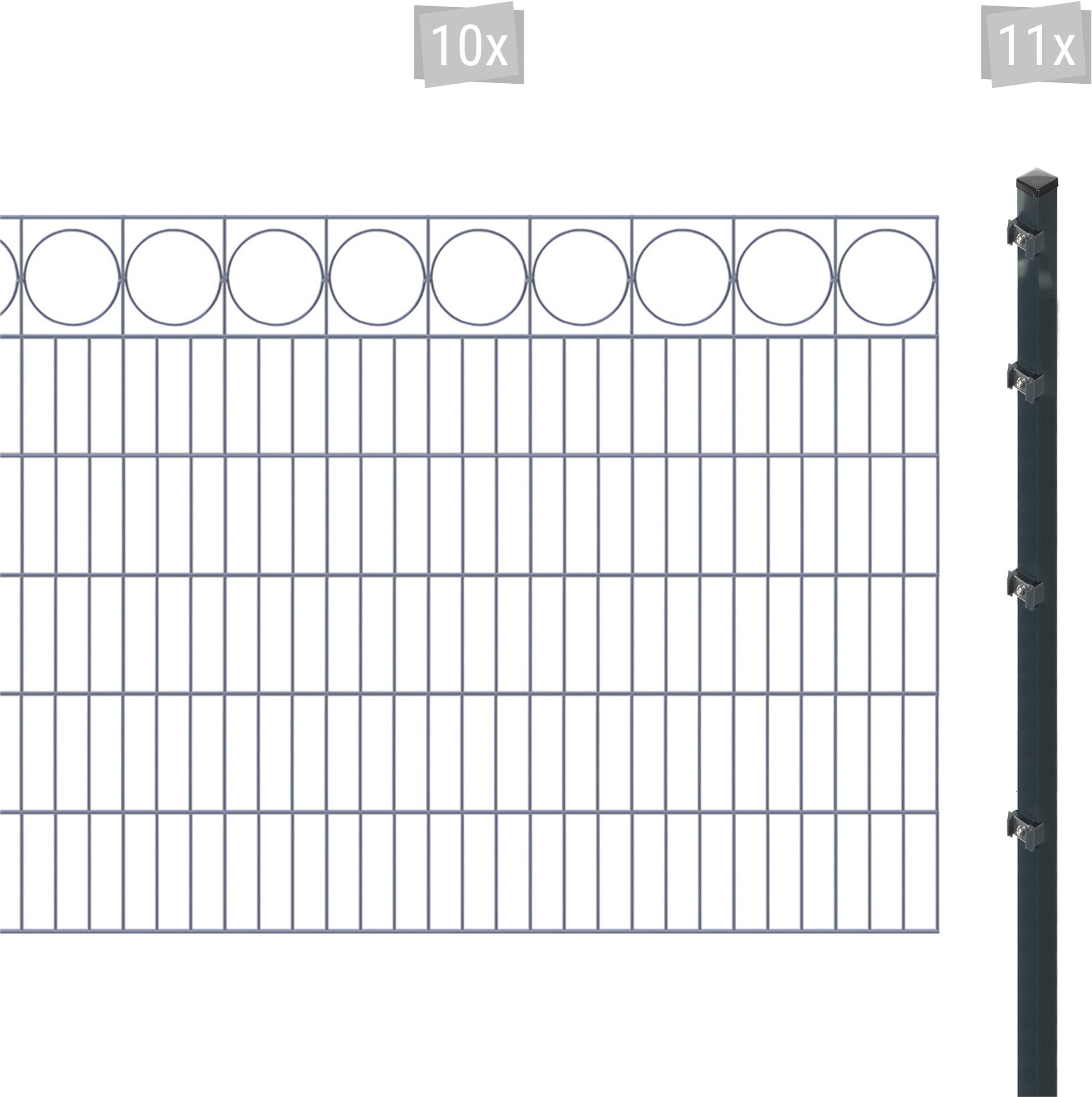 Arvotec Doppelstabmattenzaun "ESSENTIAL 120 zum Einbetonieren "Ring" mit Zierleiste", Zaunhöhe 120 cm, Zaunlänge 2 - 60 