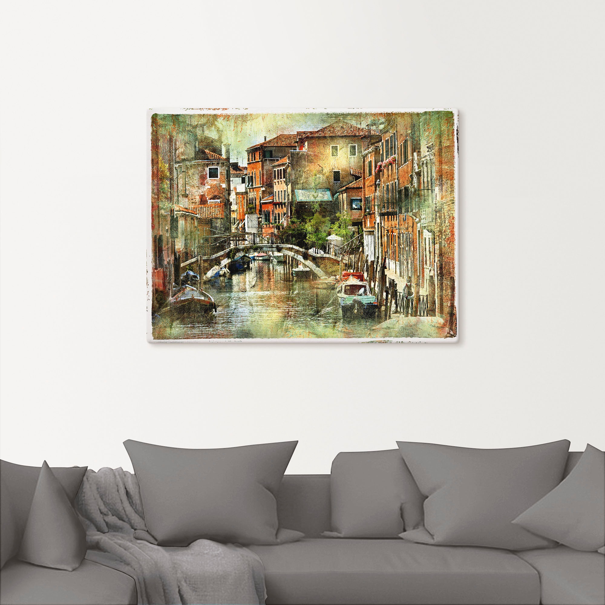 Artland Wandbild "Kanal in Venedig" Italien 1 Stk. tlg. als Leinwandbild, P günstig online kaufen