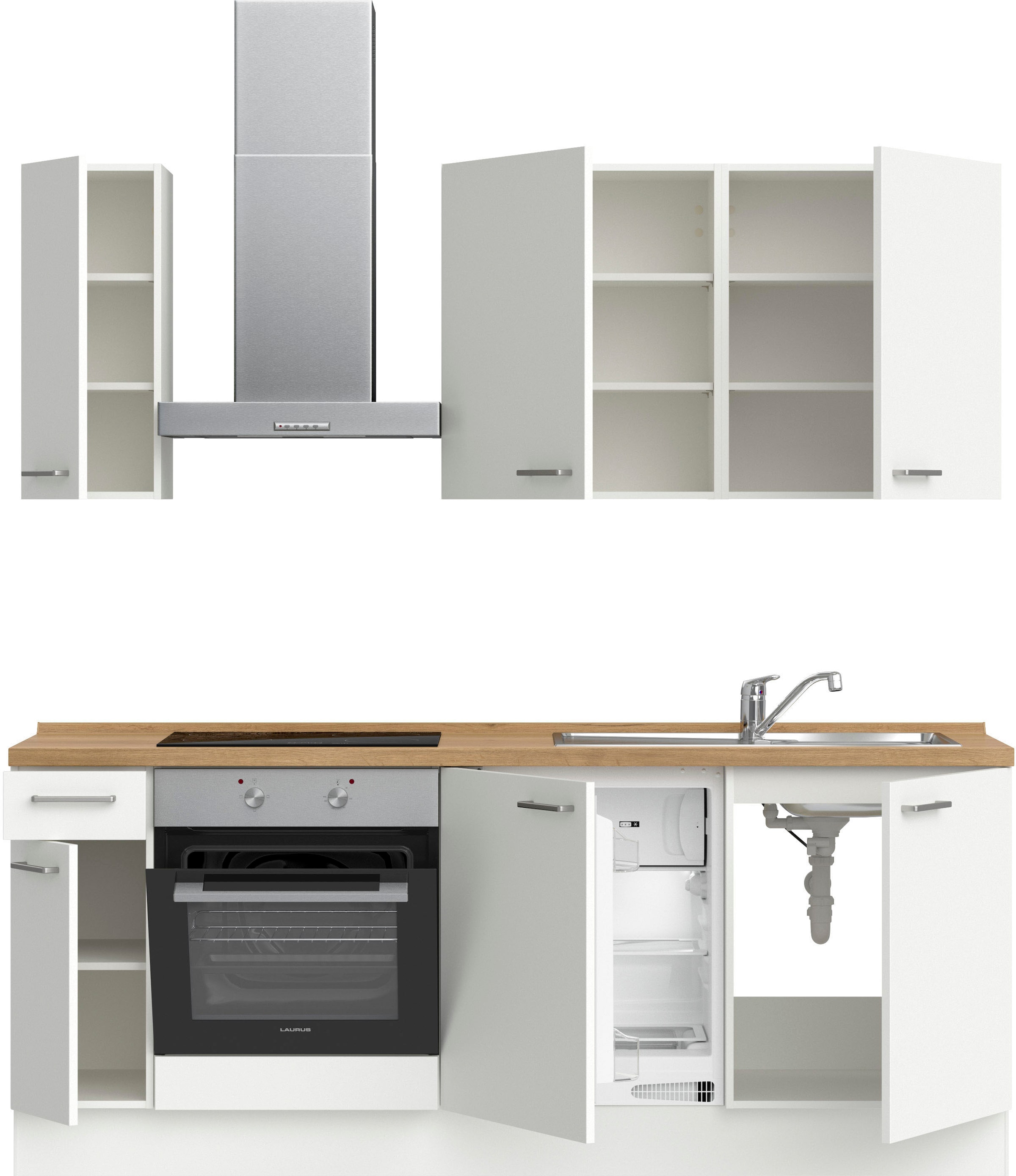 nobilia® Küchenzeile »"Touch I"«, vormontiert, Ausrichtung wählbar, Breite 210 cm, wahlw. mit E-Geräten