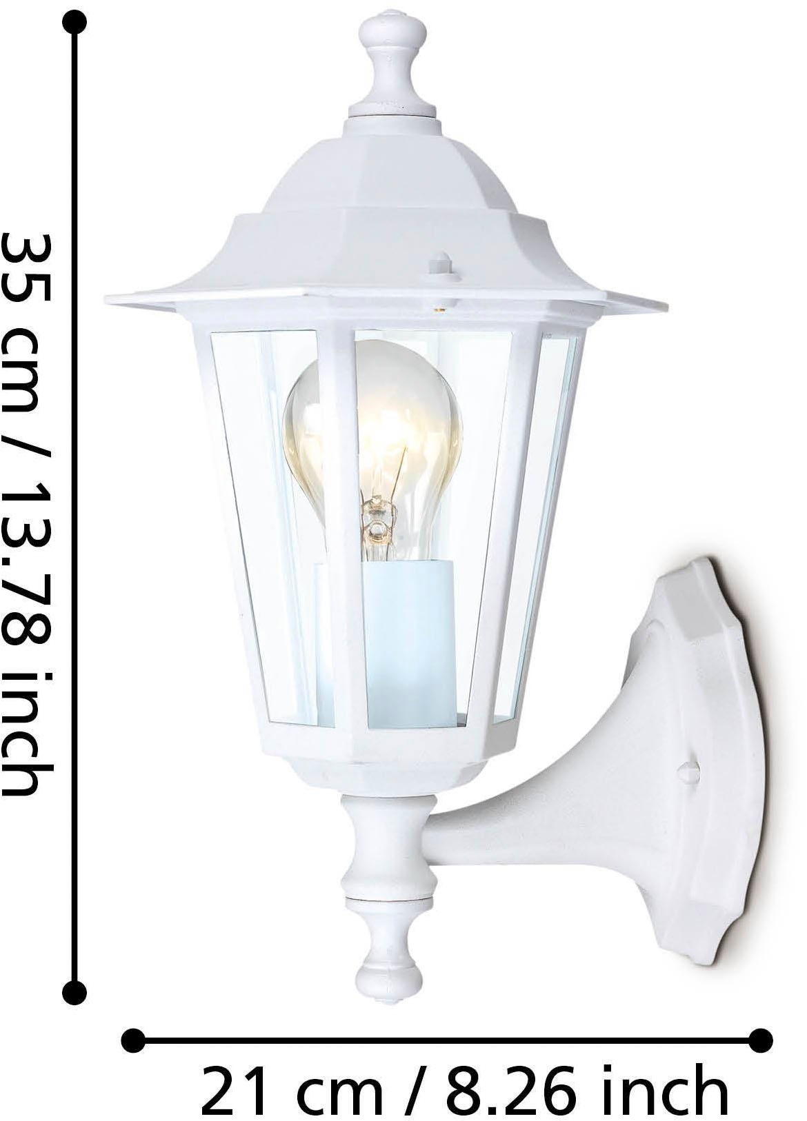 EGLO LED Wandleuchte »LATERNA 5 L16,5 x H32 x AL23 cm, Wandlampe für den Außenbereich«, 1 flammig, Leuchtmittel E27 | ohne Leuchtmittel, Außen-Wandlampe, 1 flammig, aus Aluguss und Glas, E27, IP44