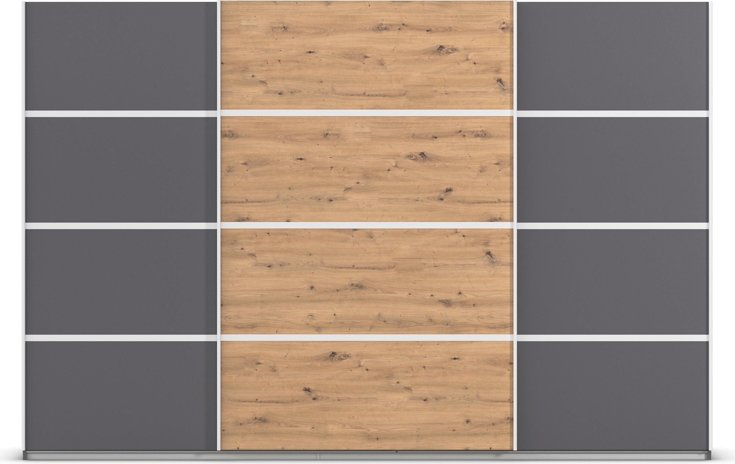 rauch Kleiderschrank »Schwebetürenschrank OTTO´s Choice Garderobe Schrank TOP ANGEBOT Avola«, (in 3 verschiedenen Ausstattungen BASIC/CLASSIC/PREMIUM), mit eleganten Zierleisten in Chrom, Schwarz oder Weiß MADE IN GERMANY