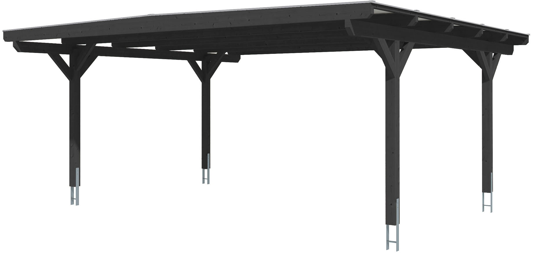 Skanholz Doppelcarport "Odenwald" Massivholz 546 cm Anthrazit
