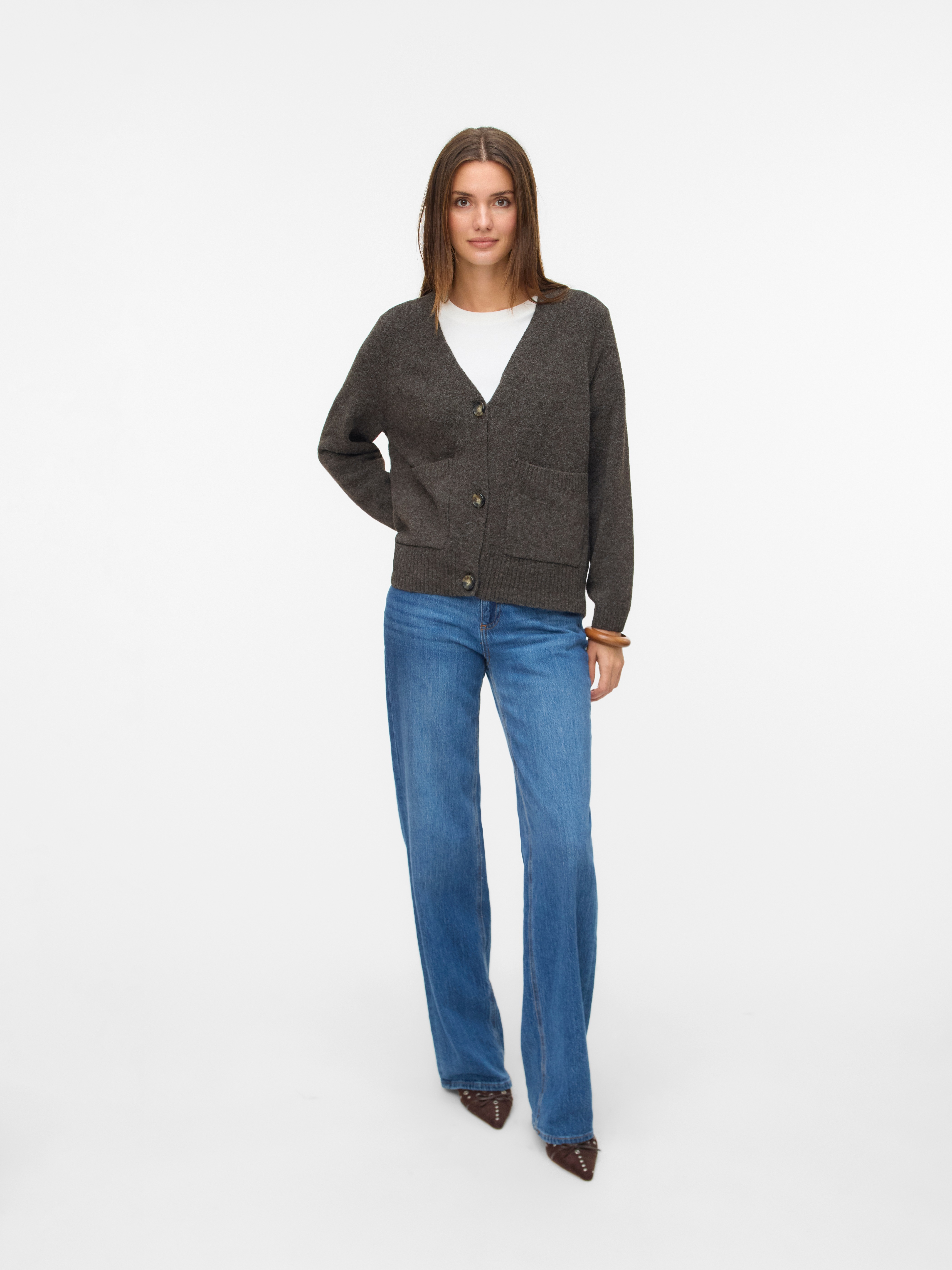 Thumbnail - Vero Moda Strickjacke "VMBOOM LS V-NECK BUTTON CARDIGAN GA NOOS"