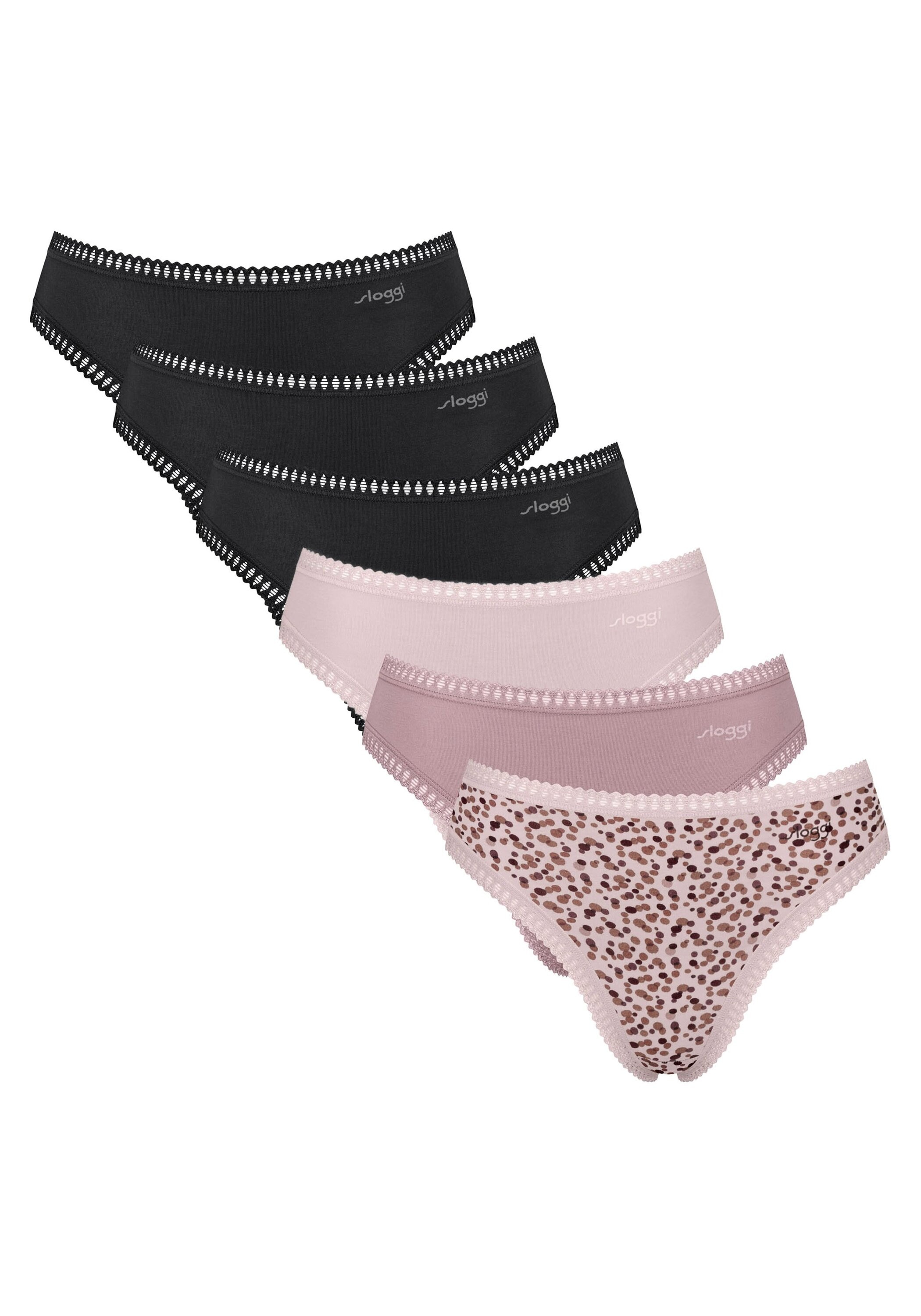 SLOGGI Damen Slip "Slip GO Crush High leg C6P 6er Pack", Gr. XL, bunt, Obermaterial: 95% Baumwolle CO. 5% Elasthan EL., Unterhosen