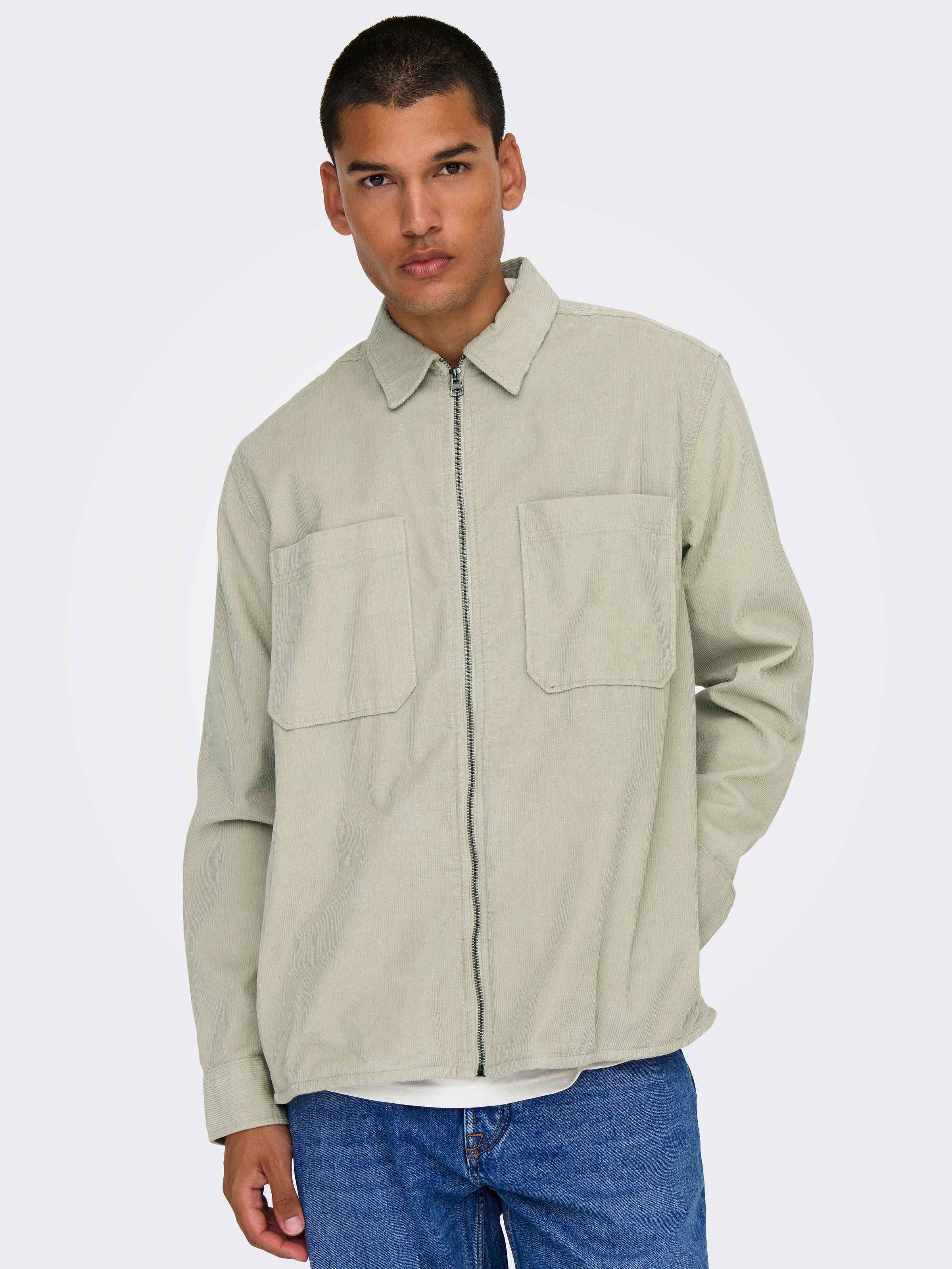 ONLY & SONS Langarmhemd "ONSALP 14W RLX 2PKT WASHD CORD LS ZIP" günstig online kaufen