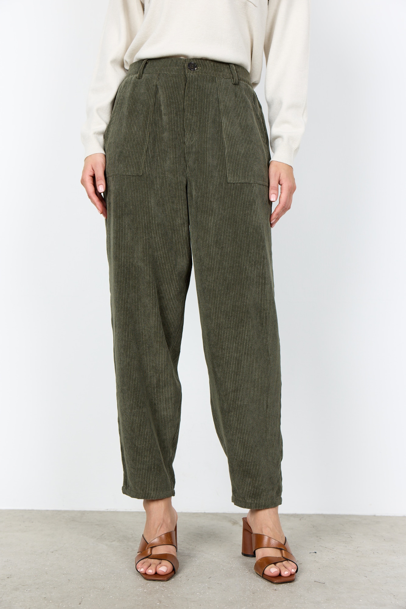 soyaconcept Cordhose "SC-BINDI 20-C" Materialmix, elastischer Bund hinten