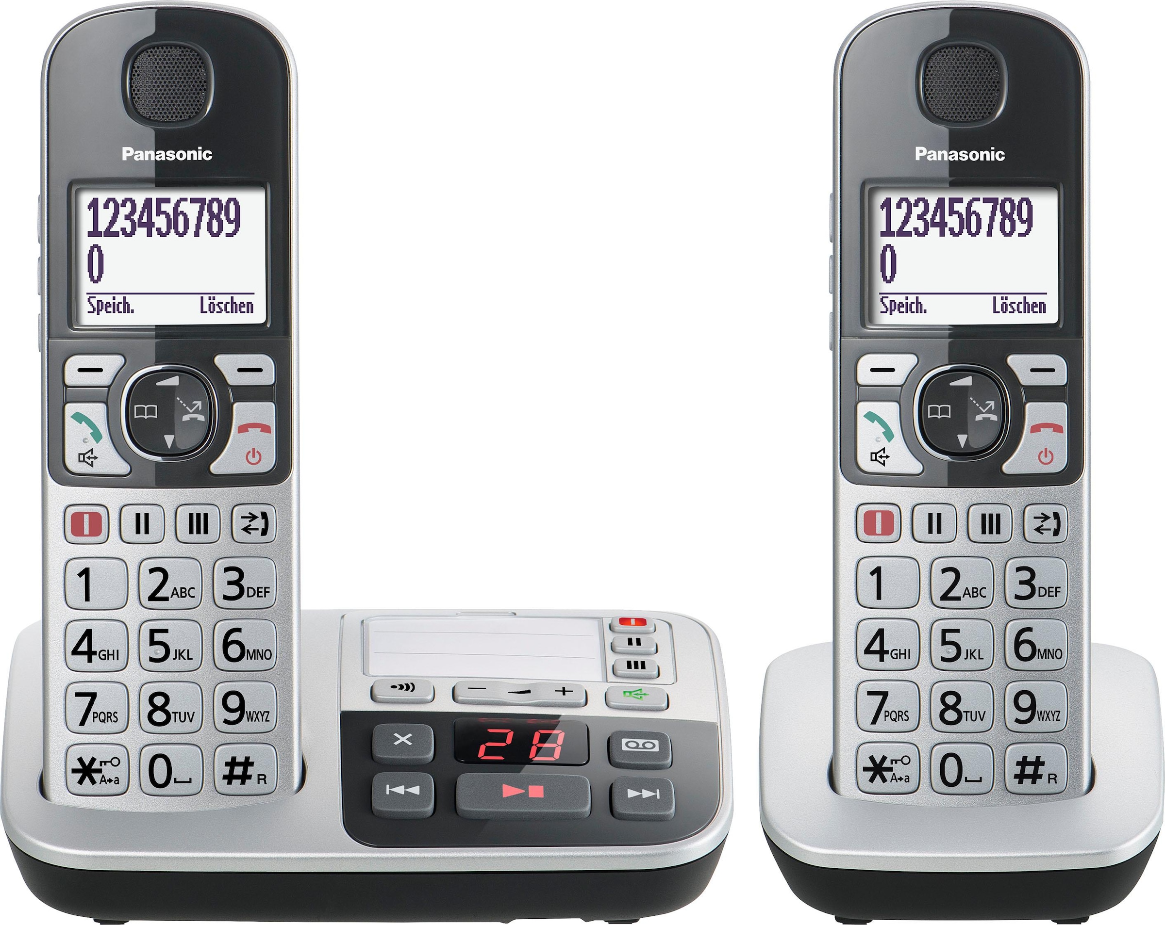 Panasonic Seniorentelefon »KX-TGE522«, (Mobilteile: 2), inkl. Anrufbeantworter