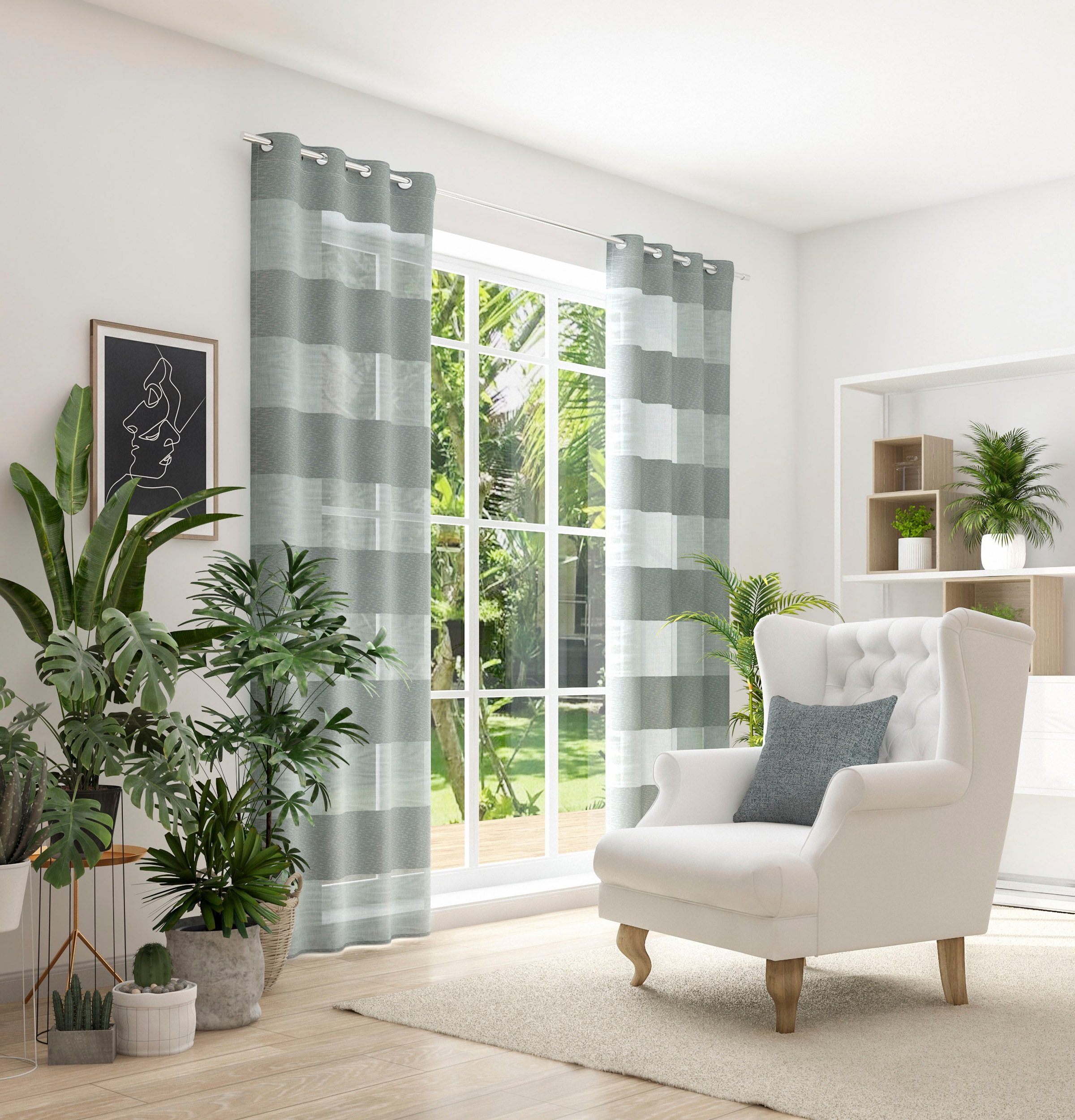 Neutex for you Vorhang "SONORA" Ösen 1 Stk. tlg. 3D Musterung im Leinen-Loo günstig online kaufen