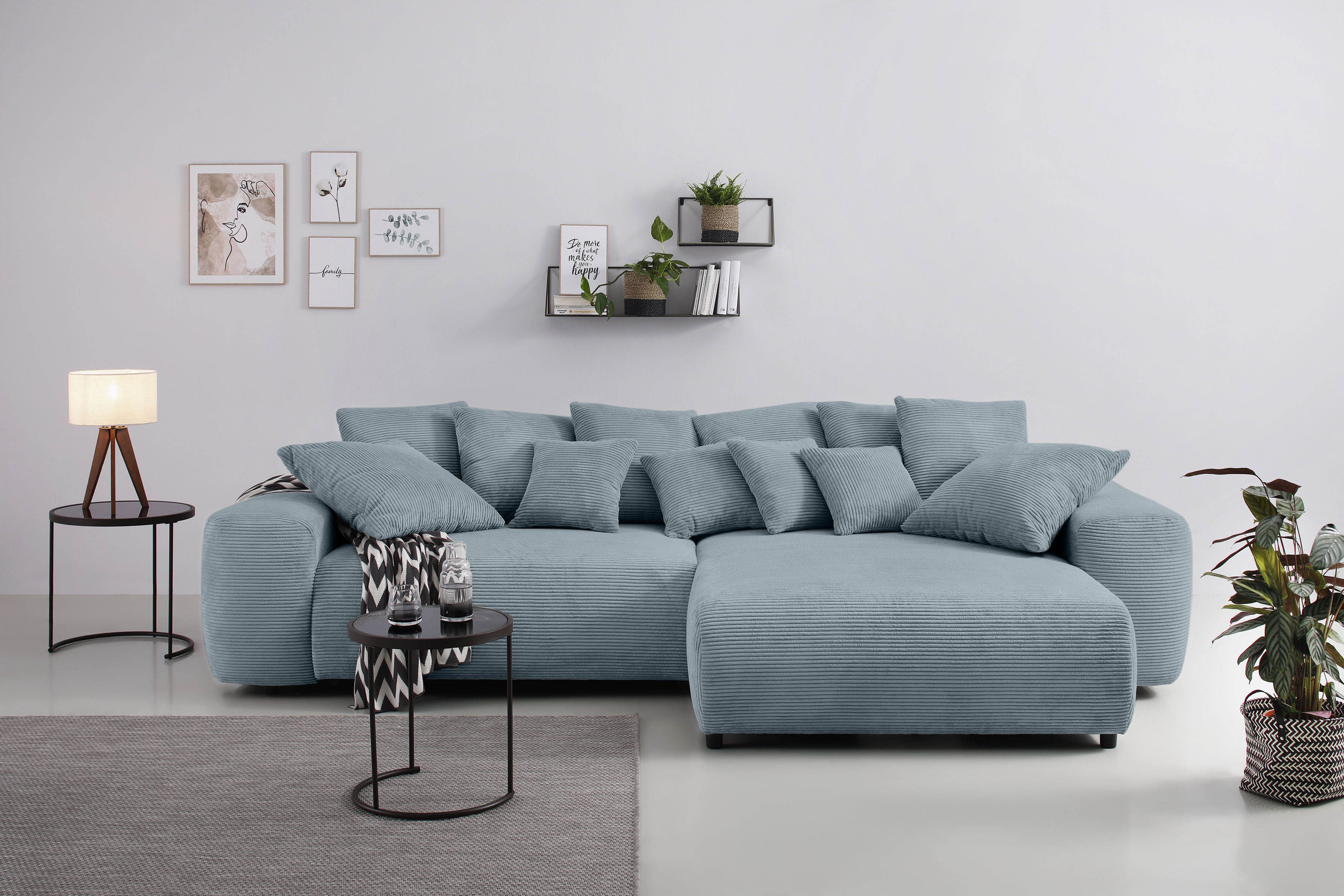 Ecksofa »Riveo Luxus«, Polsterung für bis zu 140 kg pro Sitzfläche, auch mit Cord-Bezug